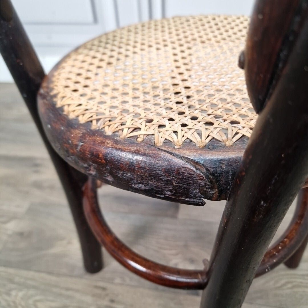 120.0 Child's Bistro Chair   Single Small Vintage Thonet Bentwood Wood Mid Century photo