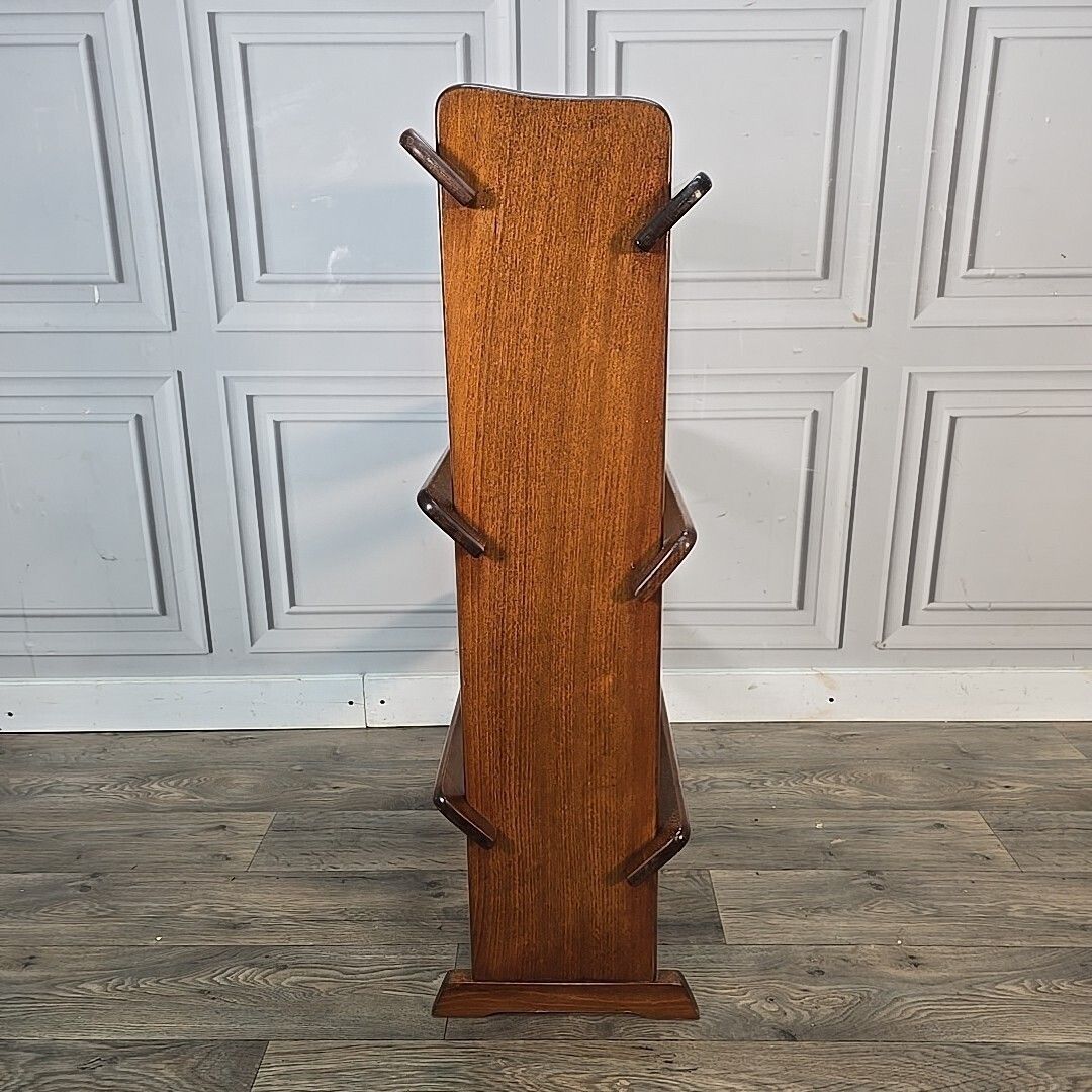 Vintage Wooden Book Trough – Bookcase Slatted 3 Tier Bookshelf Stand Solid Beech photo buy