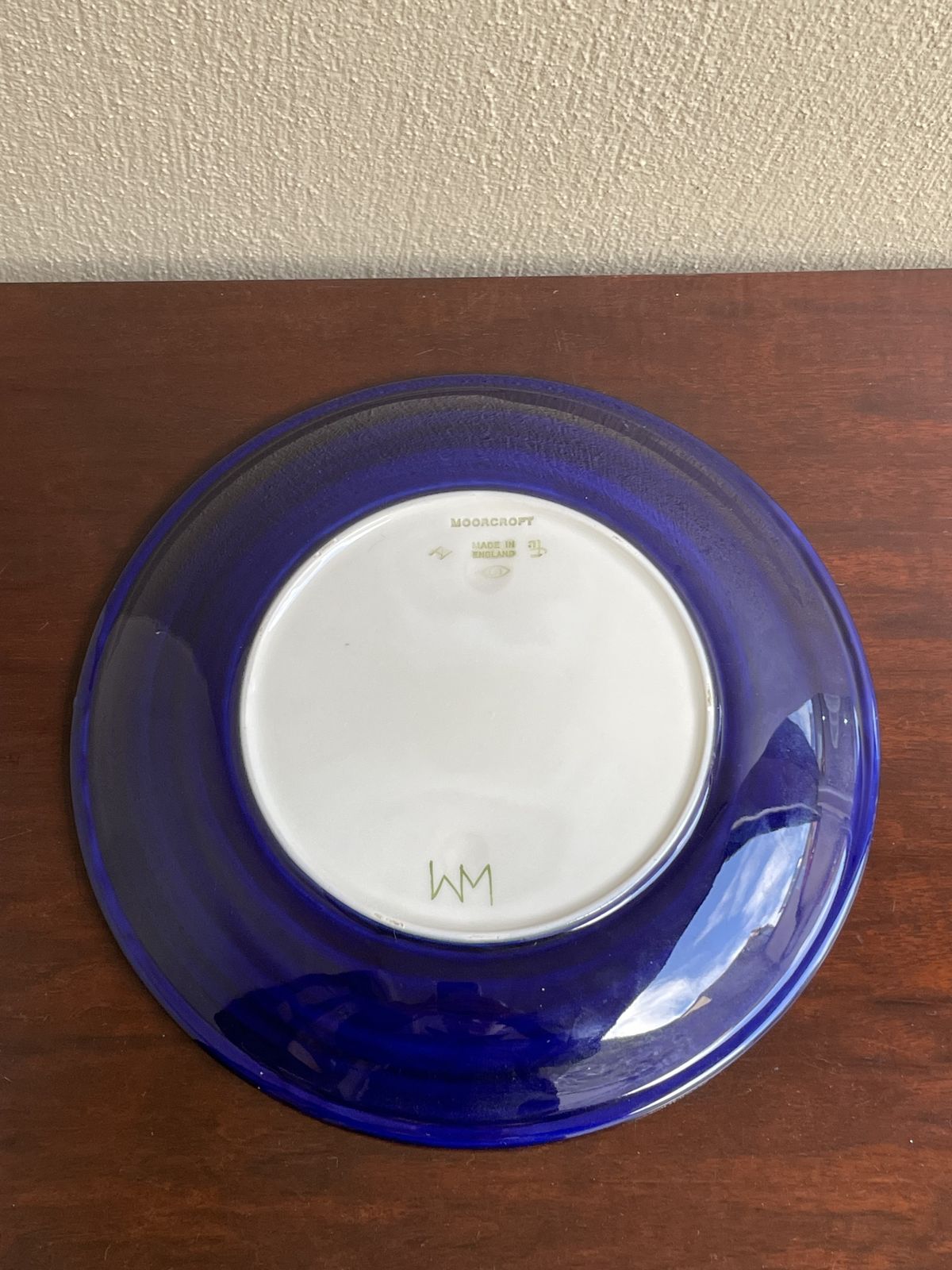 Moorcroft Anemone Pattern Plate Charger On Cobalt Blue photo Home Decor