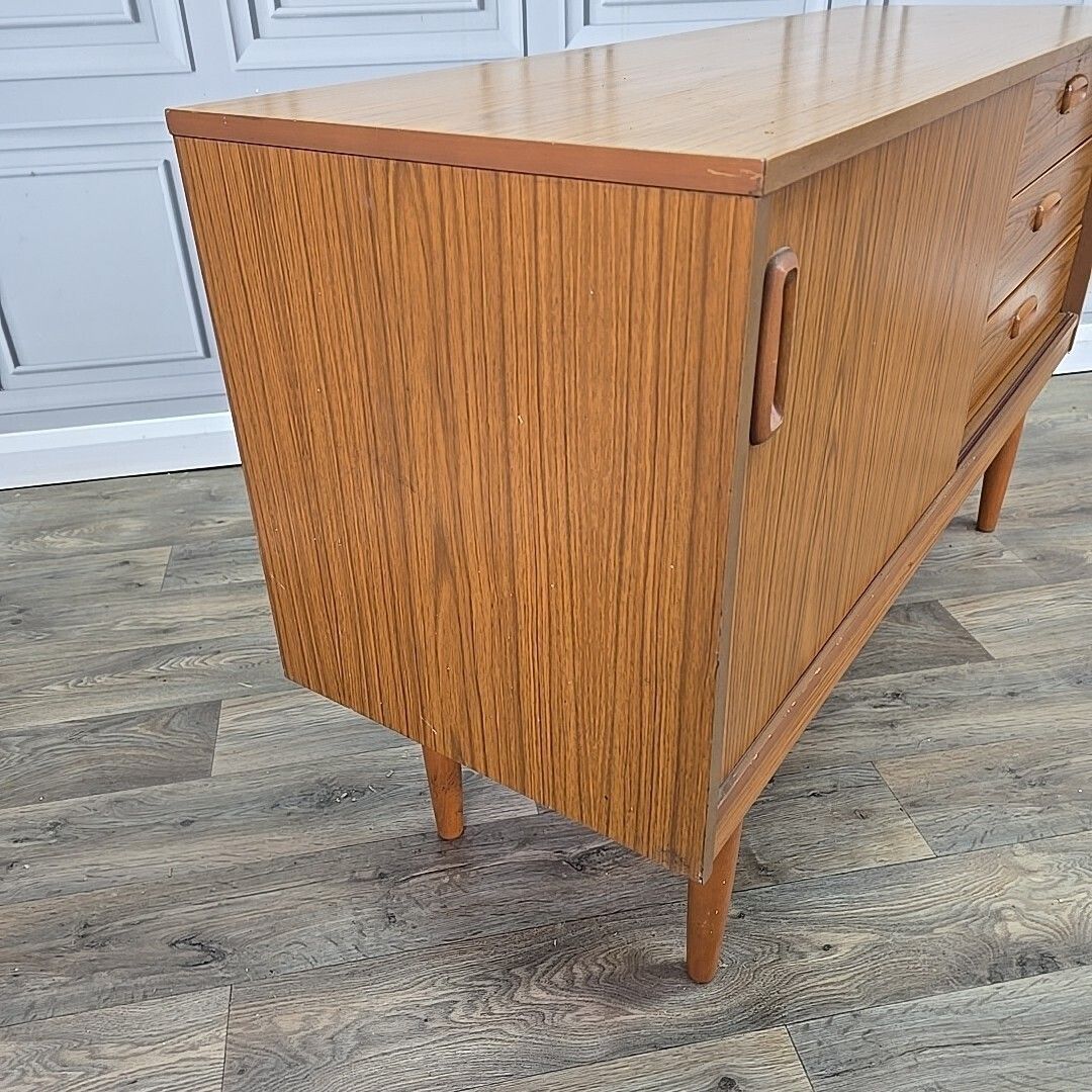 Vintage Schreiber Sideboard   Teak Cabinet Mid Century Buffet Storage Retro Tv photo for sale