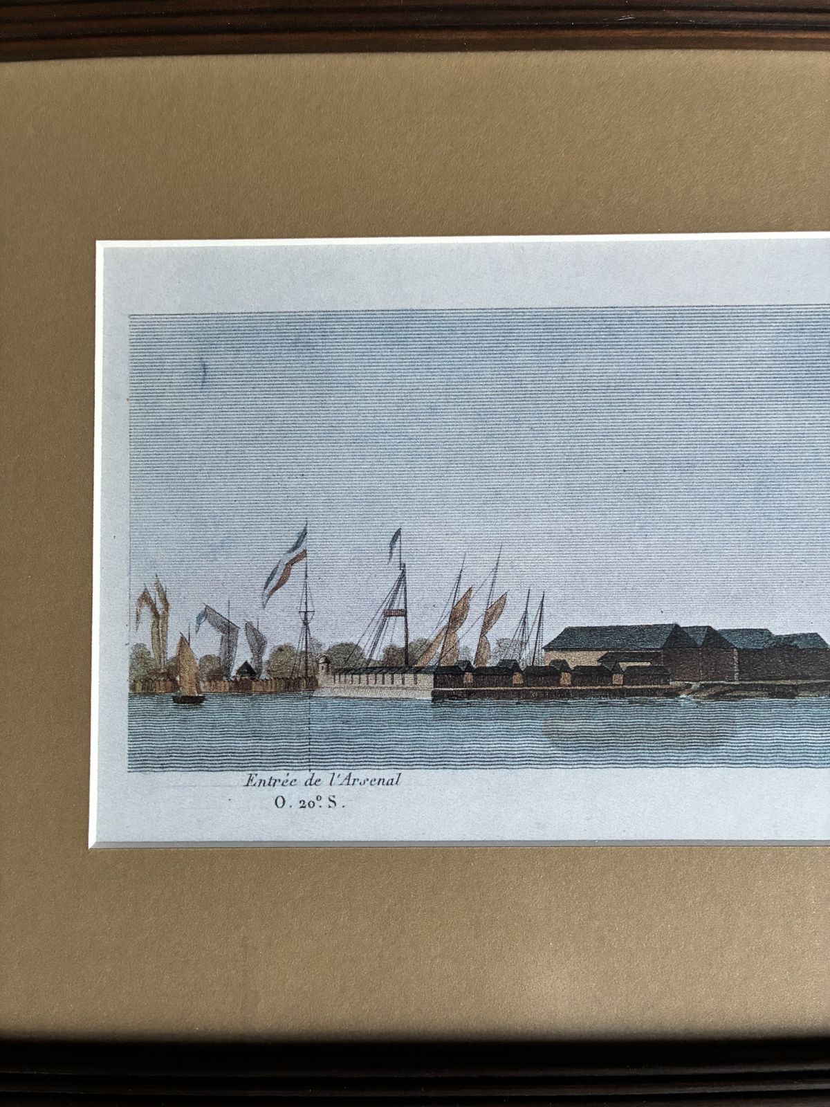 Pair Of Framed Panoramic 1824 Manila Harbour Coloured Prints. Maritime Scenes photo for sale