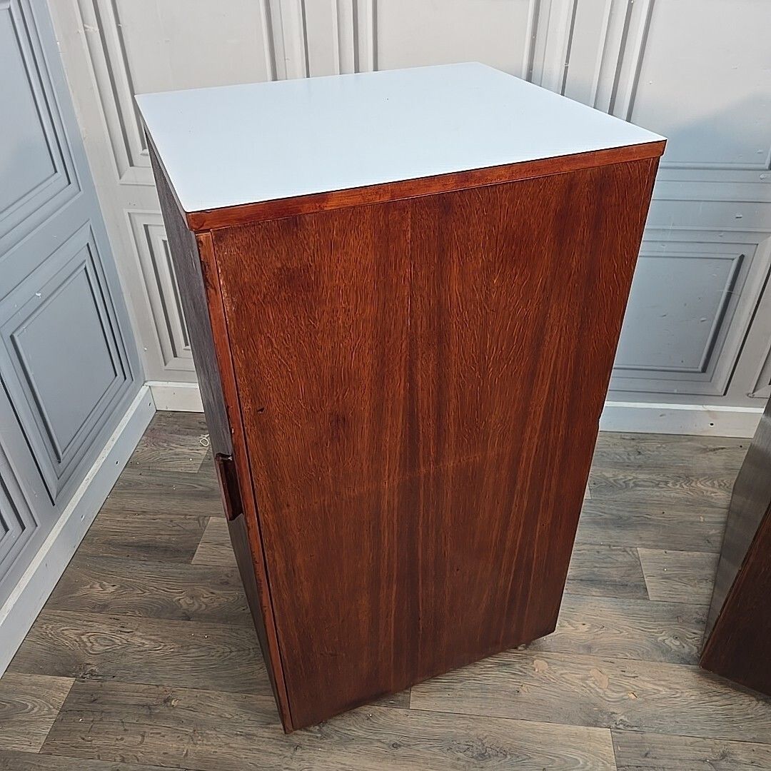 photo furniture Pair Vintage Storage Cabinets   Bryants Filing Bedside Cupboards   Castors Retro