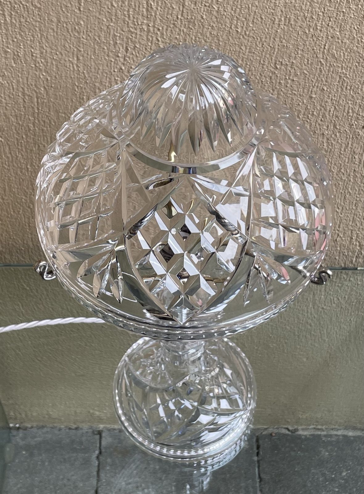 Cut Glass Crystal Mushroom Lamp By Stuart Crystal photo furniture