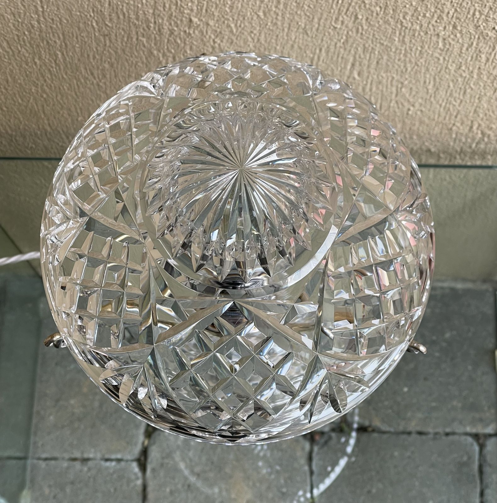 Cut Glass Crystal Mushroom Lamp By Stuart Crystal photo 360.0