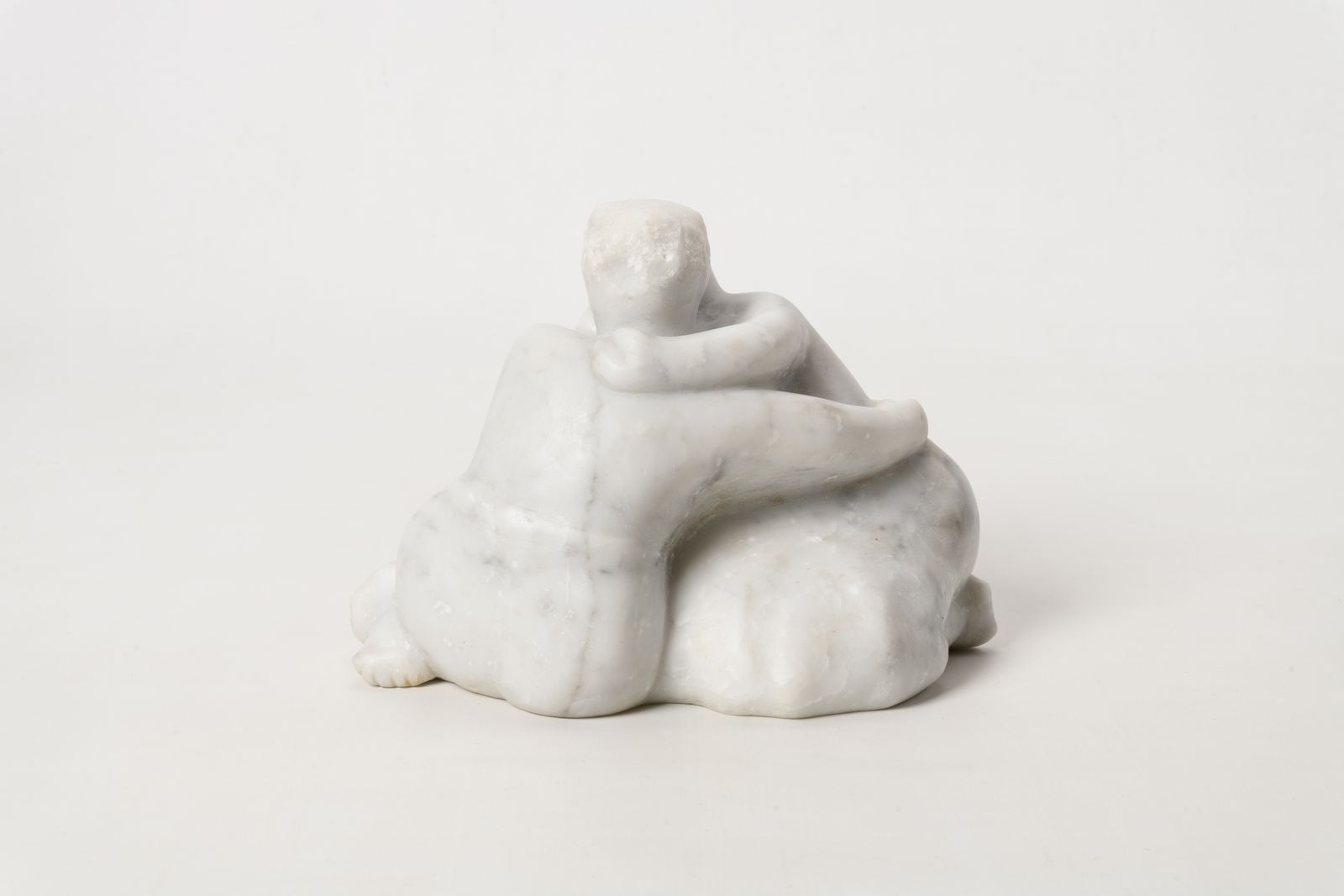 British School, The Embrace — Marble Sculpture, Late 20th Century photo furniture