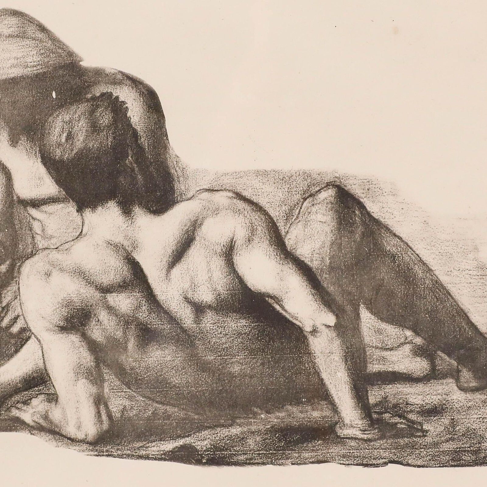 After Pierre Puvis De Chavannes (1824 1898)   Lithograph, Two Reapers Sitting photo vinterior