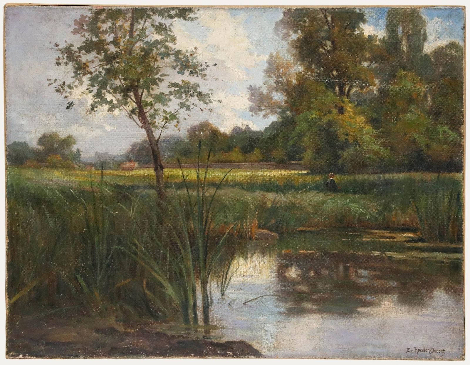 Ernest Reculon Dupont (1825 1888)   Late 19th Century Oil, Amongst The Reeds