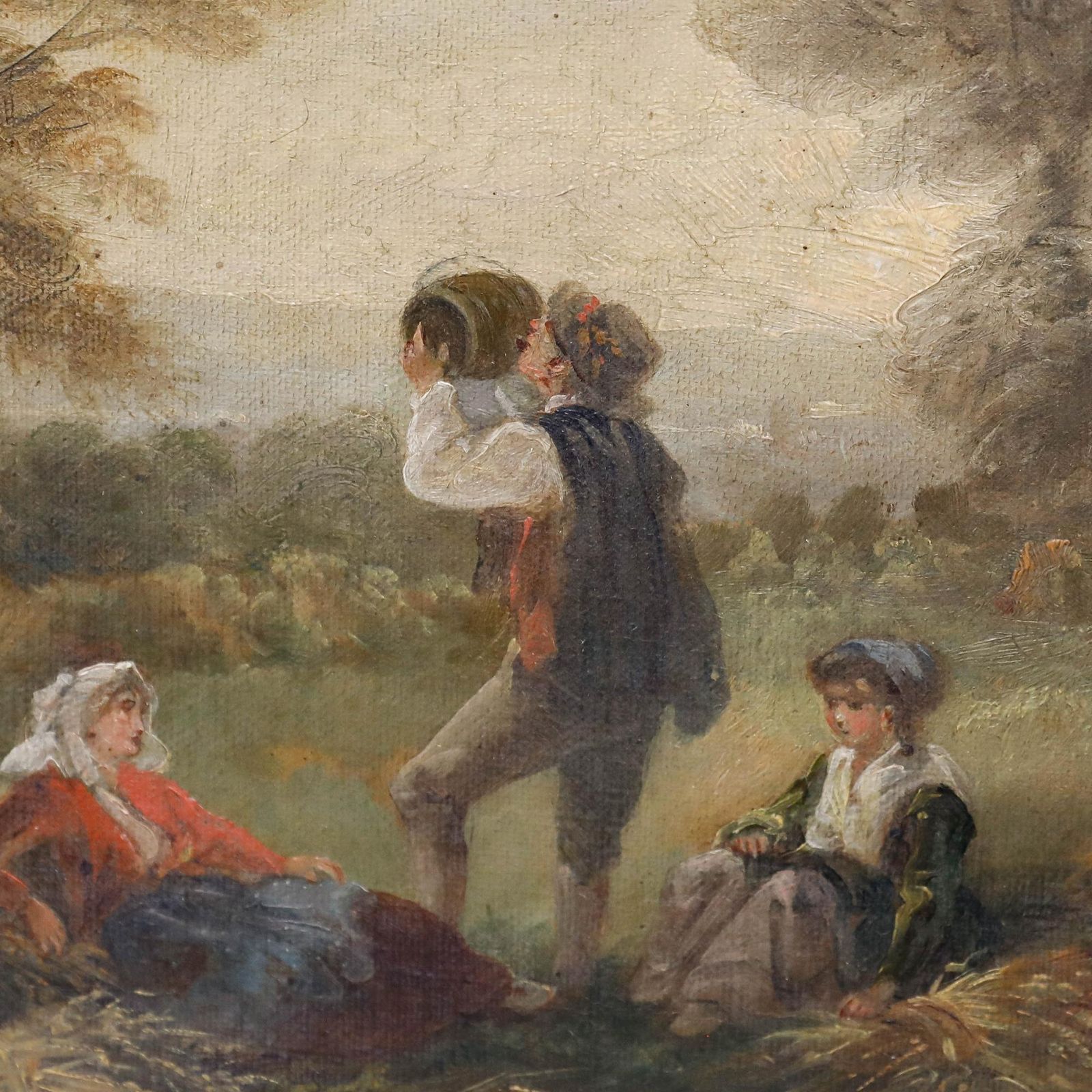Attrib. Edgar Barclay (1842 1913)   Late 19th Century Oil, Harvest Jolly photo vinterior