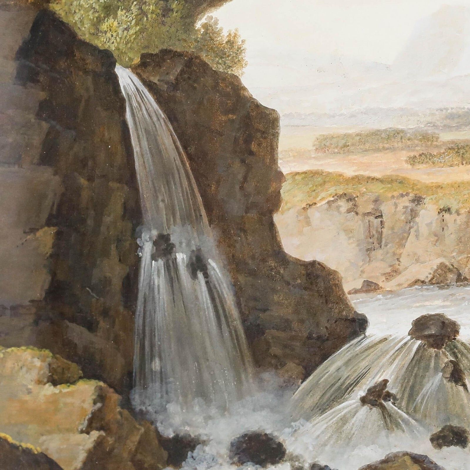 W.G. Van Ulsen (1762 1830)   Watercolour, Figures Before A Gushing Waterfall photo buy