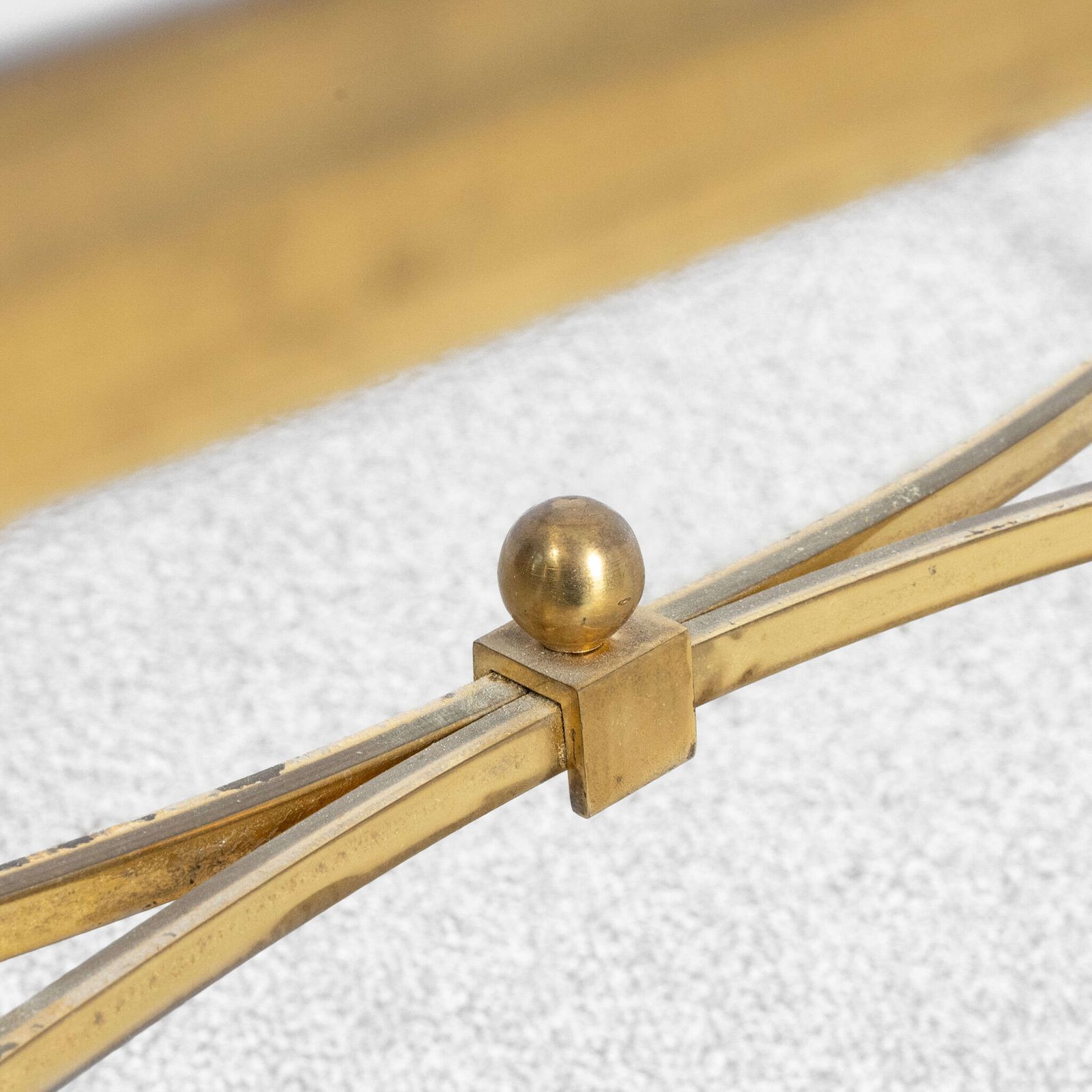 Mid Century French Brass And Glass Coffee Table photo for sale