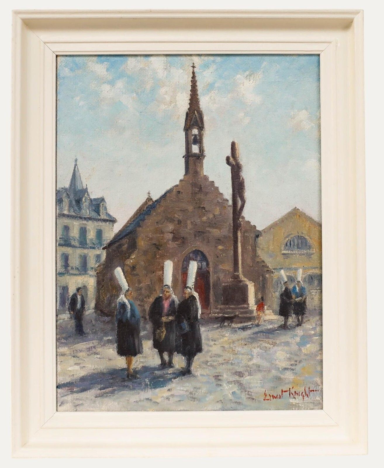 Ernest Knight (1915 1995)   Mid 20th Century Oil, La Chapelle De La Croix