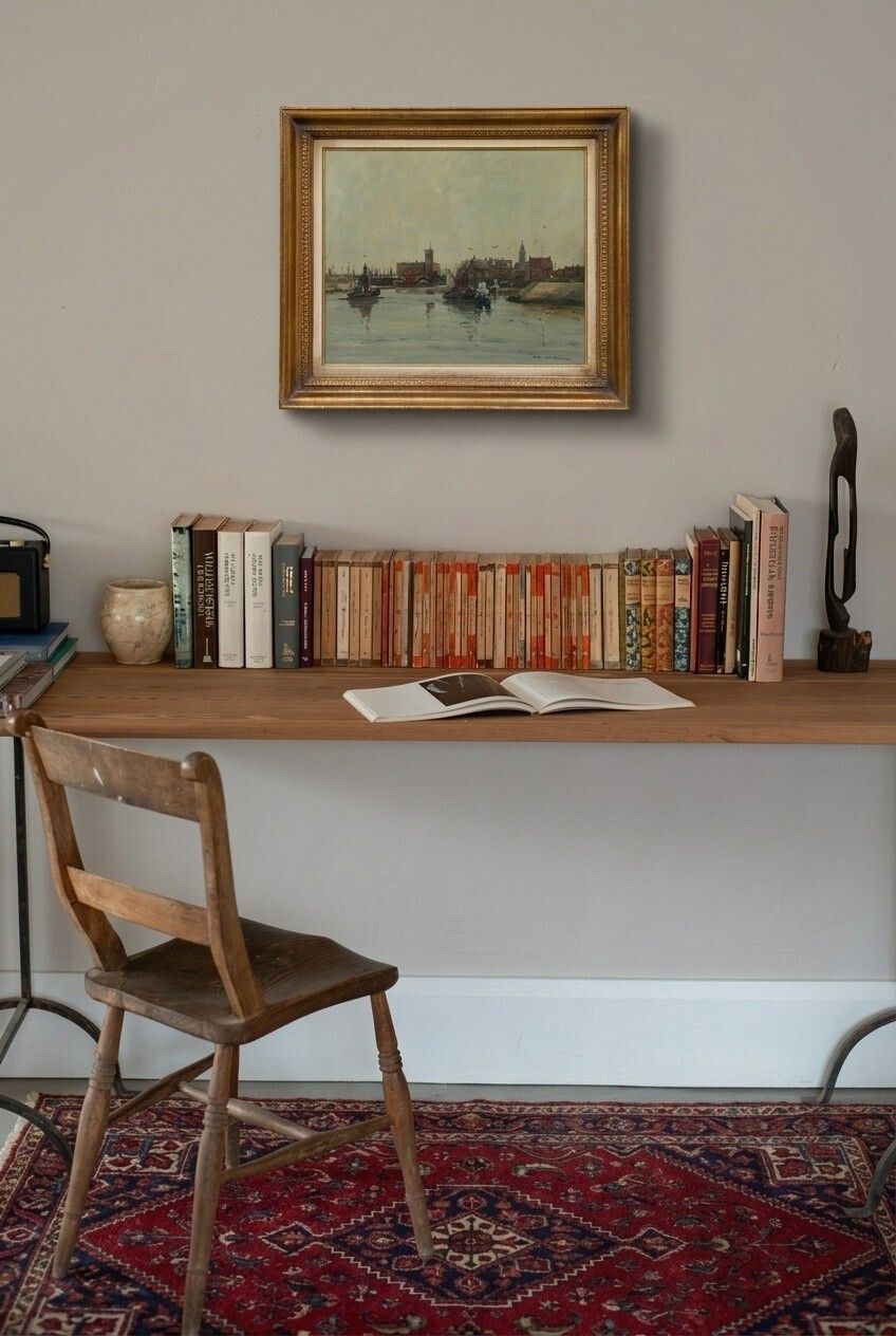 Georg Hambüchen (1901 1971)   Framed Mid 20th Century Oil, A Quiet Dutch Harbour photo Art