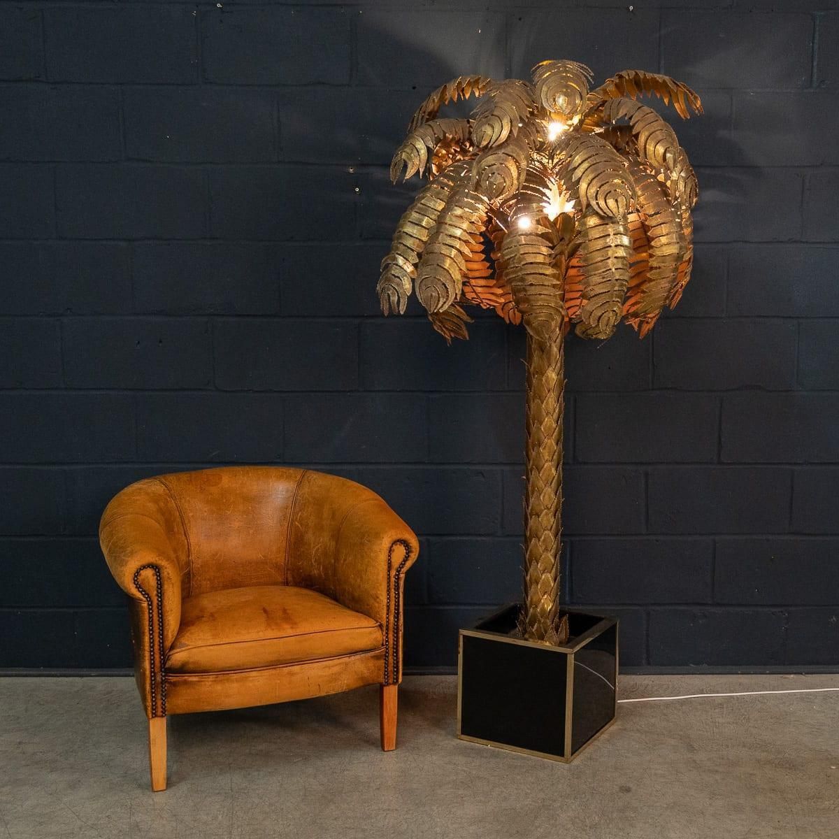 20thc French Palm Tree Floor Lamp, Christian Techoueyres For Maison Jansen C1970 photo for sale