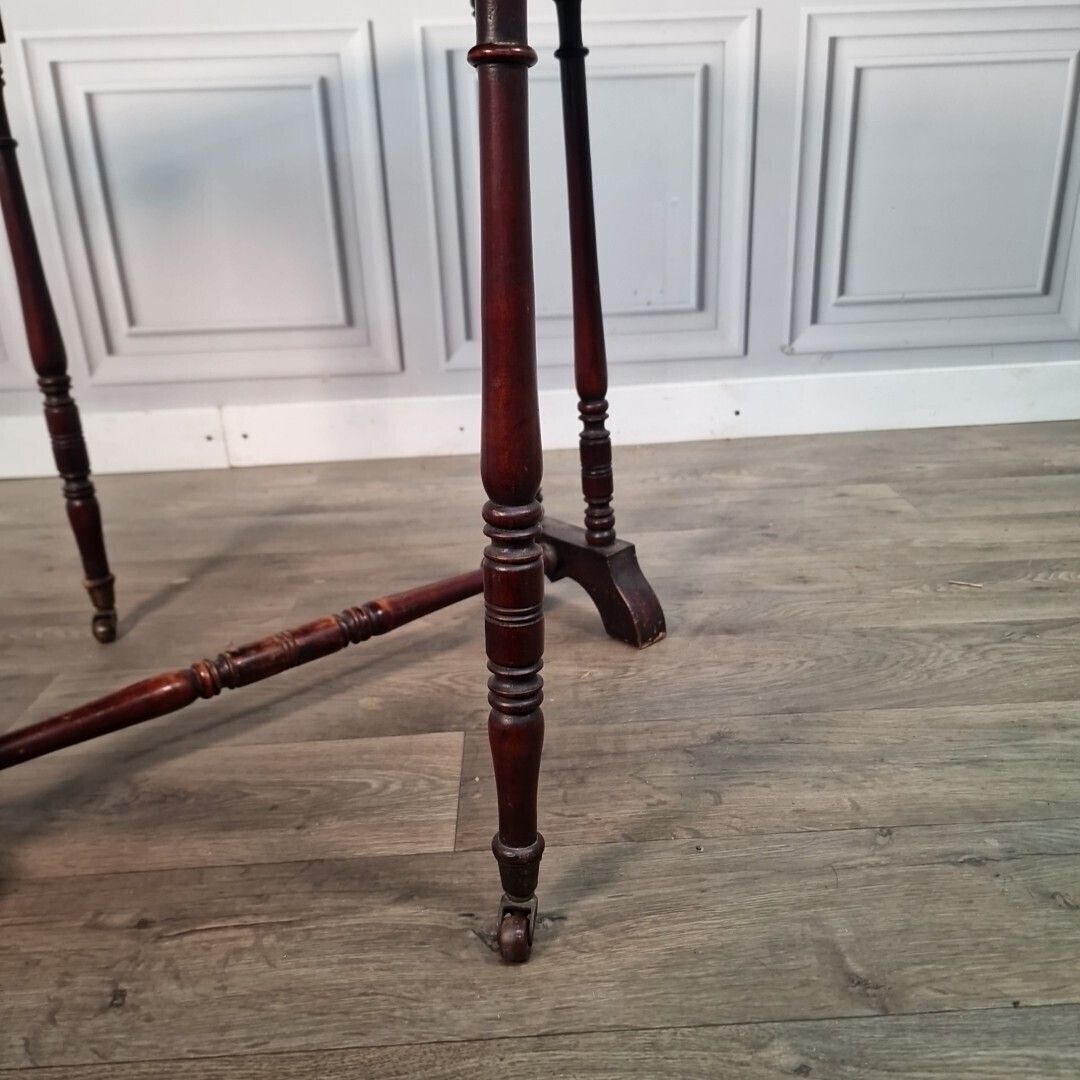 photo vinterior Antique Serving Table   19th Century French Napoleon III Inlaid Wooden Folding