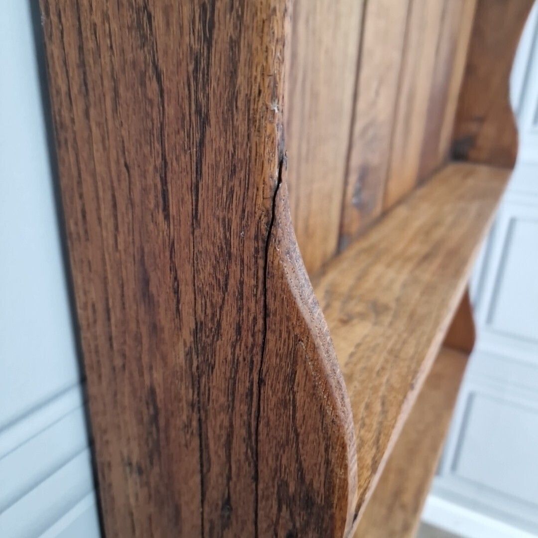 photo buy Antique Victorian Wall Shelving   Unit Display Shelf Rustic Wooden Oak Farmhouse