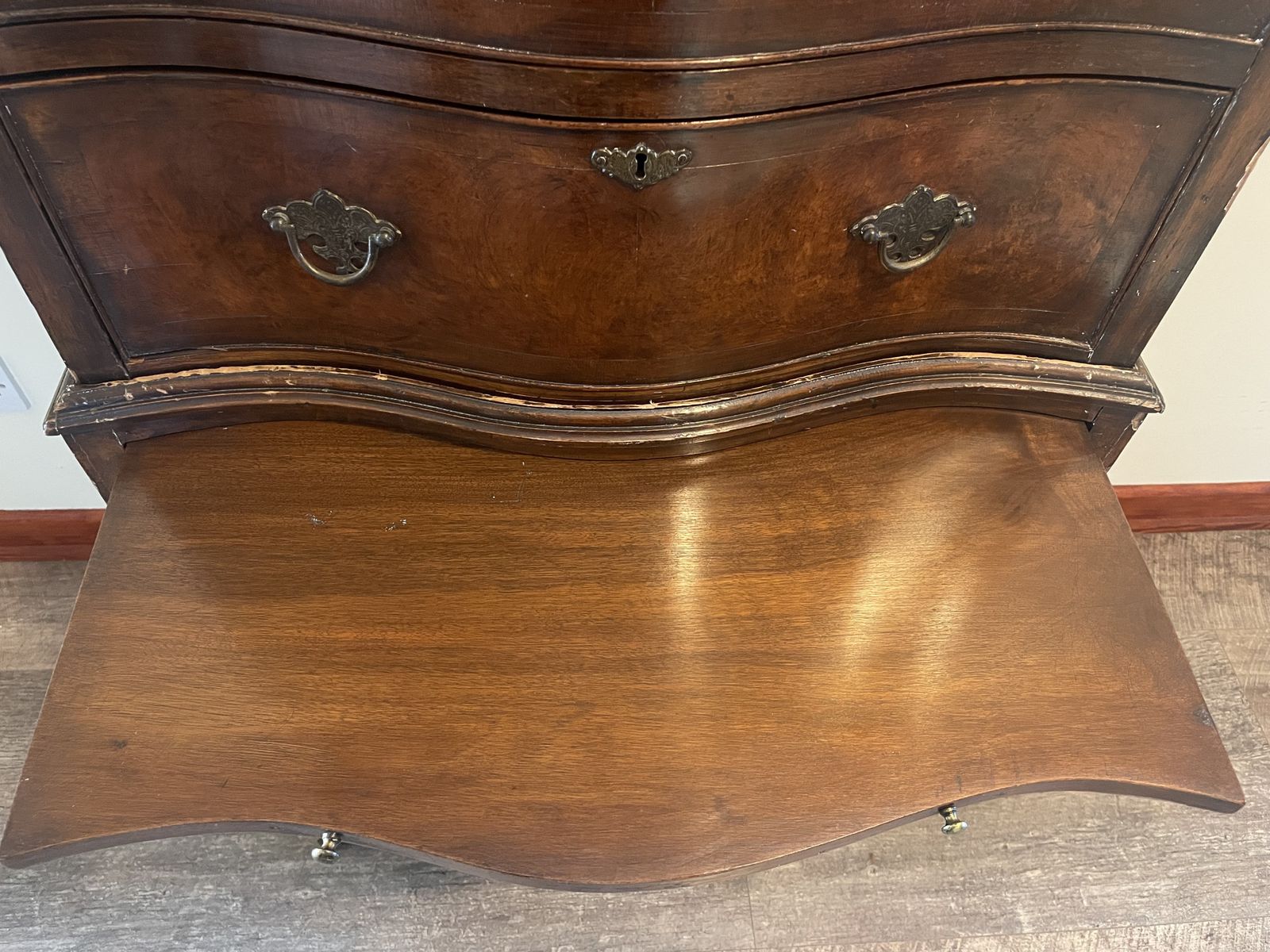 Antique Tallboy Serpentin Chest On Chest Of Dawers photo buy
