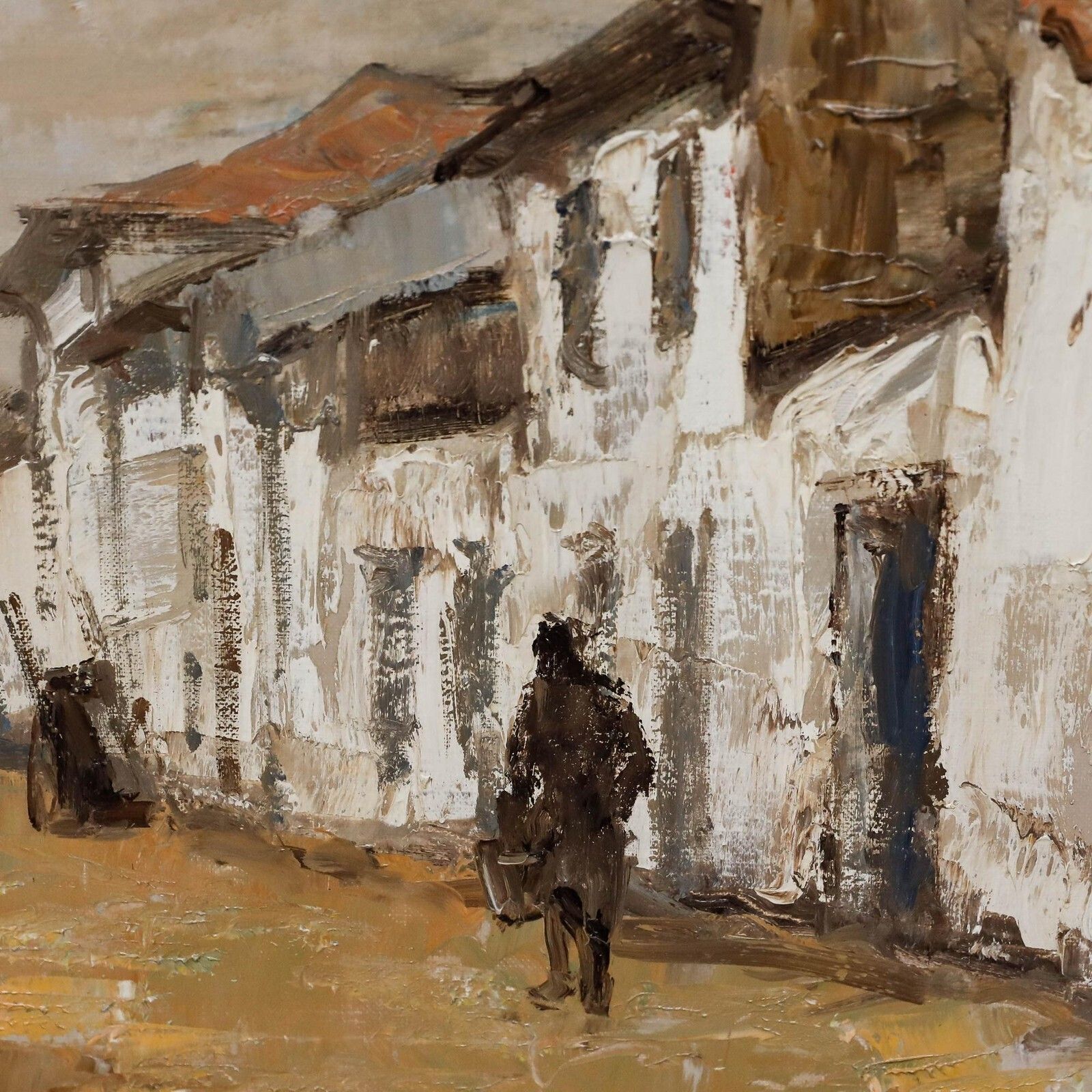 Jan Korthals (1916 1972)   Framed 20th Century Oil, Figure In A Street photo buy