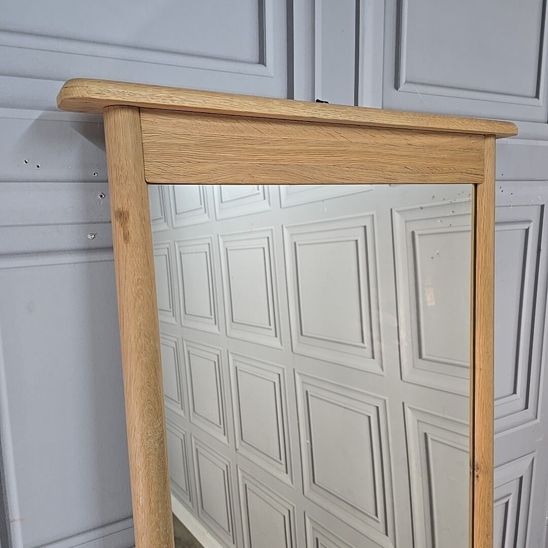 Solid Oak Cheval Mirror    Frank Hudson "Wycombe" Full Length Dressing Bedroom photo for sale