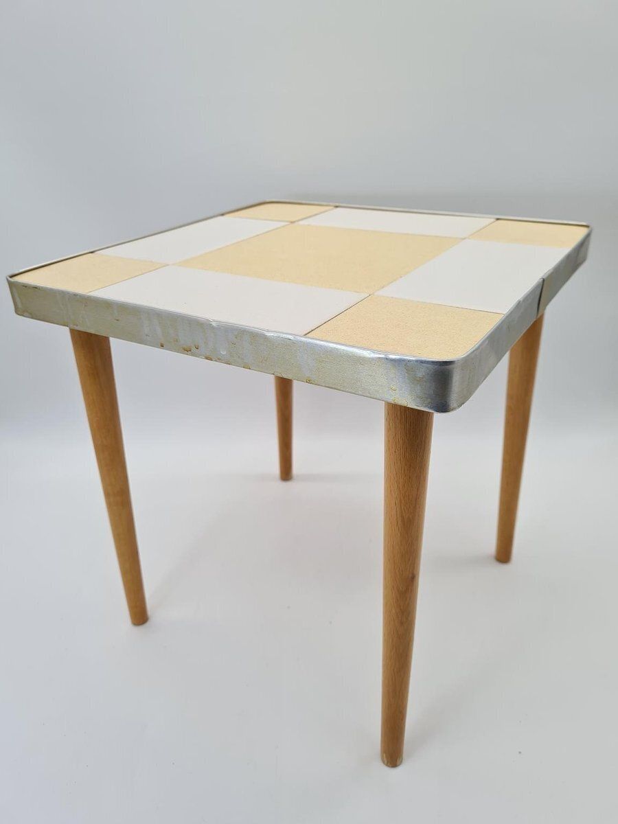 Small Mid Century Modern Coffee Table With Ceramic Top, 1960s 1970s photo Furniture
