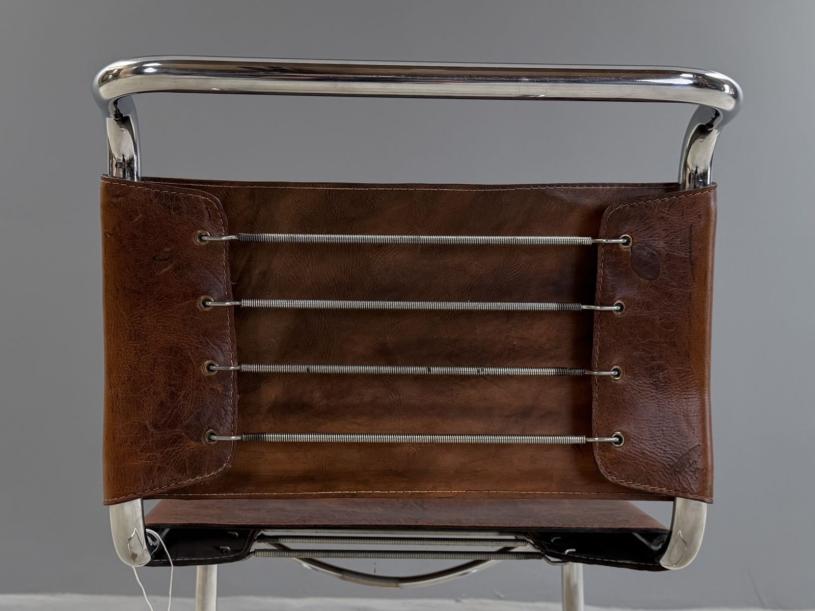 Mart Stam Marcel Breuer S33 1 One Chair  Chrome Tan Brown Cognac Leather Cantilever Bauhaus Mid Century Dining Chairs Desk Side Bedroom photo 695.0