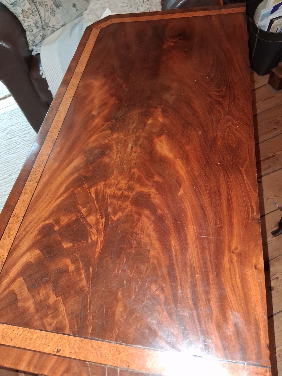 photo buy Antique  Mahogany Inlaid Card Table