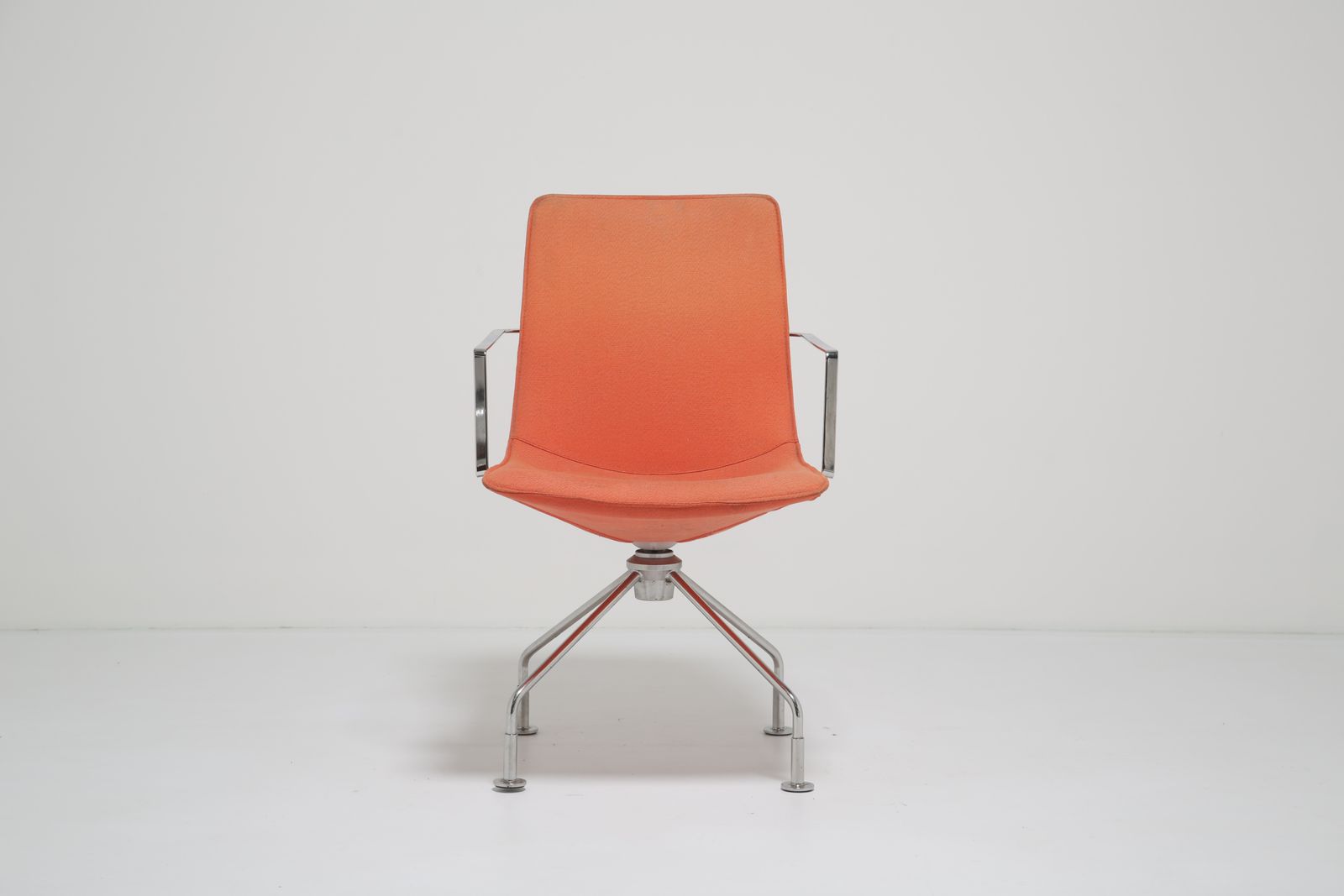 Orange Fabric And Chrome Swivel Office Chair ‘Comet’ By Gunilla Allard For Lammhult, 1990s photo for sale