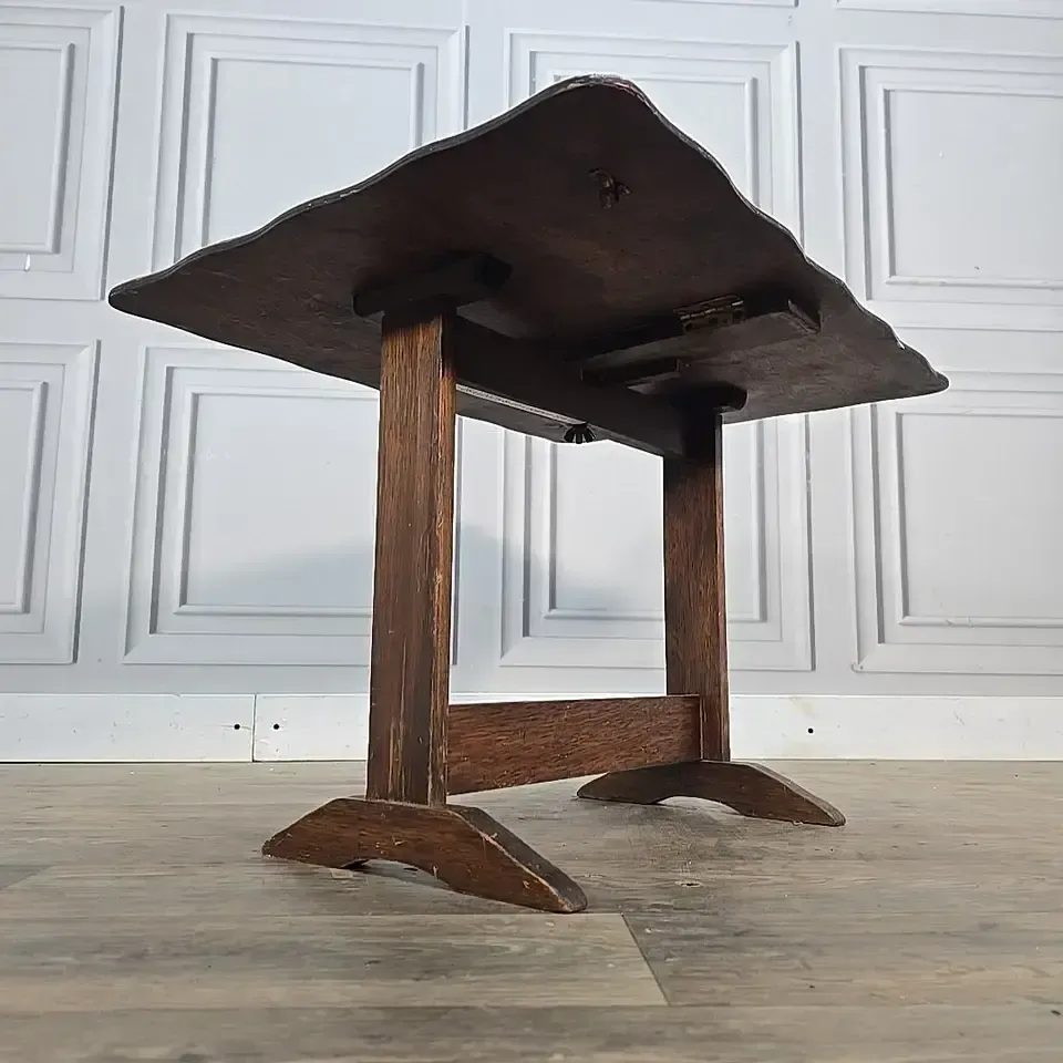 Antique Tilt Top Table  Oak Side Wine Occasional Lamp  Arts And Crafts photo furniture