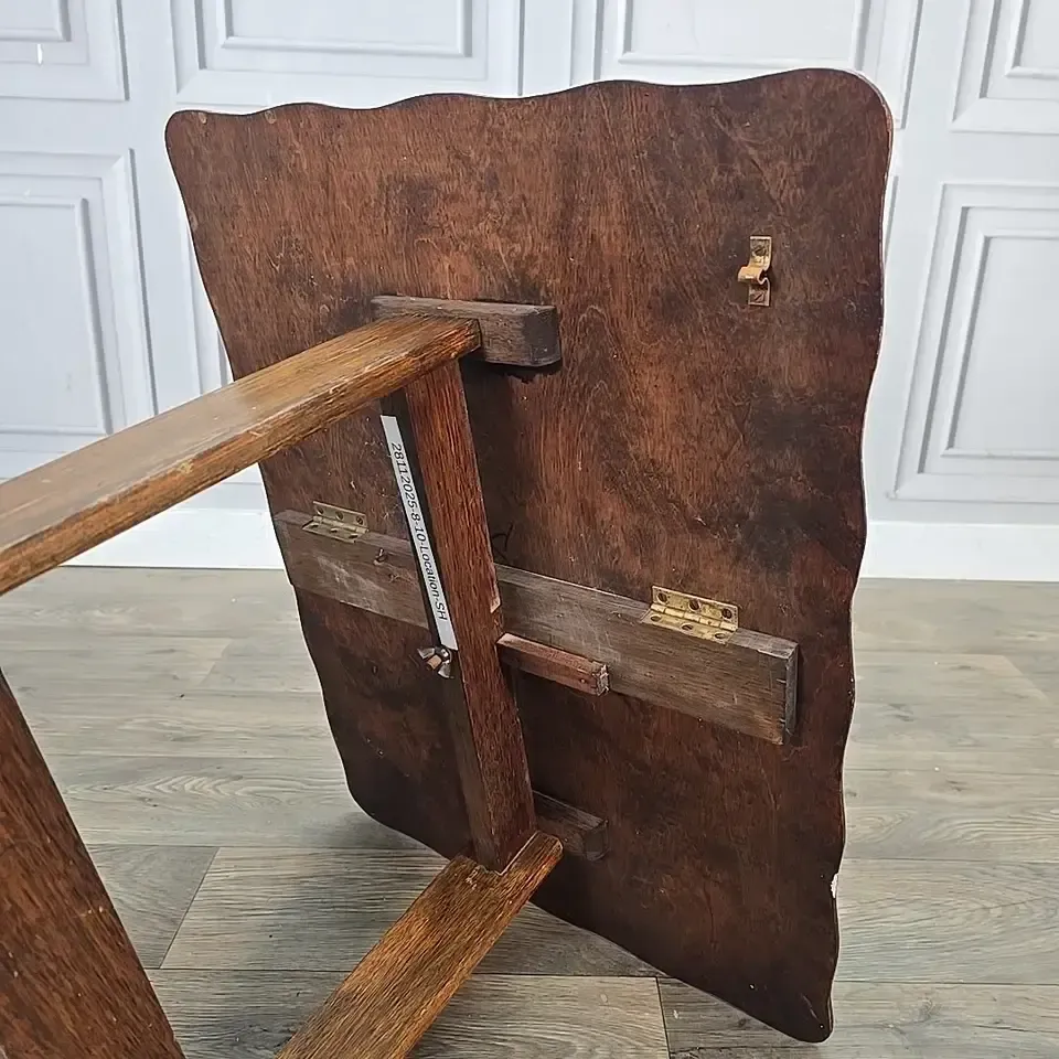 photo buy Antique Tilt Top Table  Oak Side Wine Occasional Lamp  Arts And Crafts