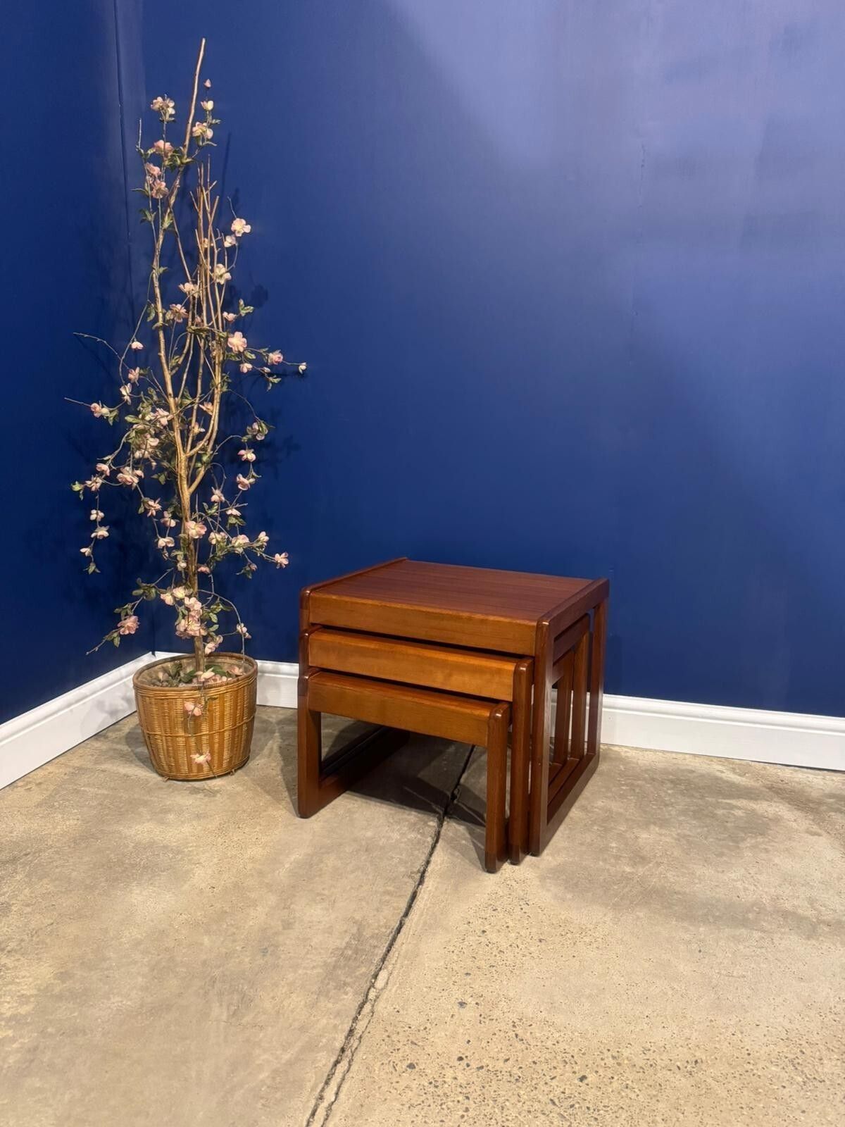 Vintage Sunelm Nest Of Tables Teak Nesting Tables Set Of 3 Mid Century Modern.