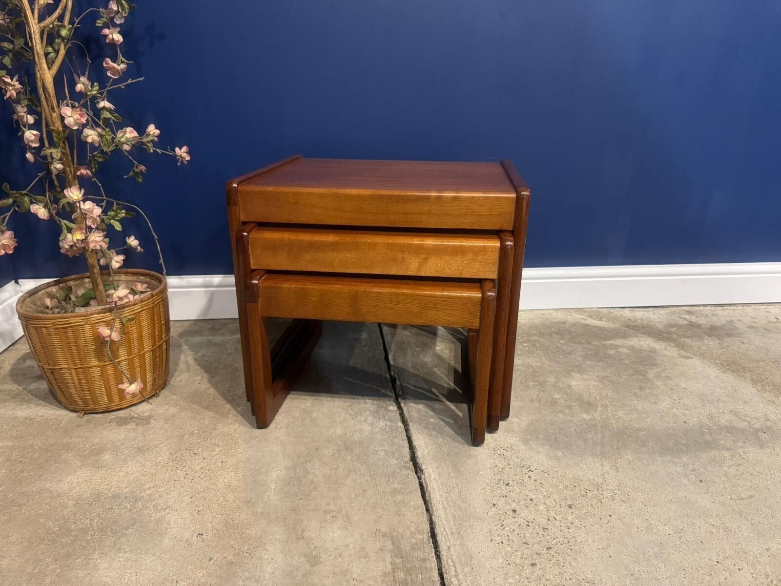 Vintage Sunelm Nest Of Tables Teak Nesting Tables Set Of 3 Mid Century Modern. photo furniture
