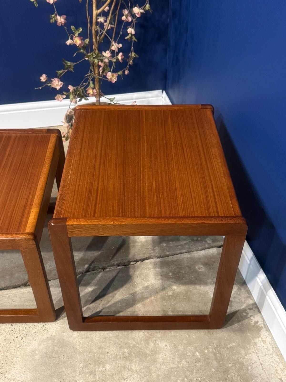 Vintage Sunelm Nest Of Tables Teak Nesting Tables Set Of 3 Mid Century Modern. photo vinterior