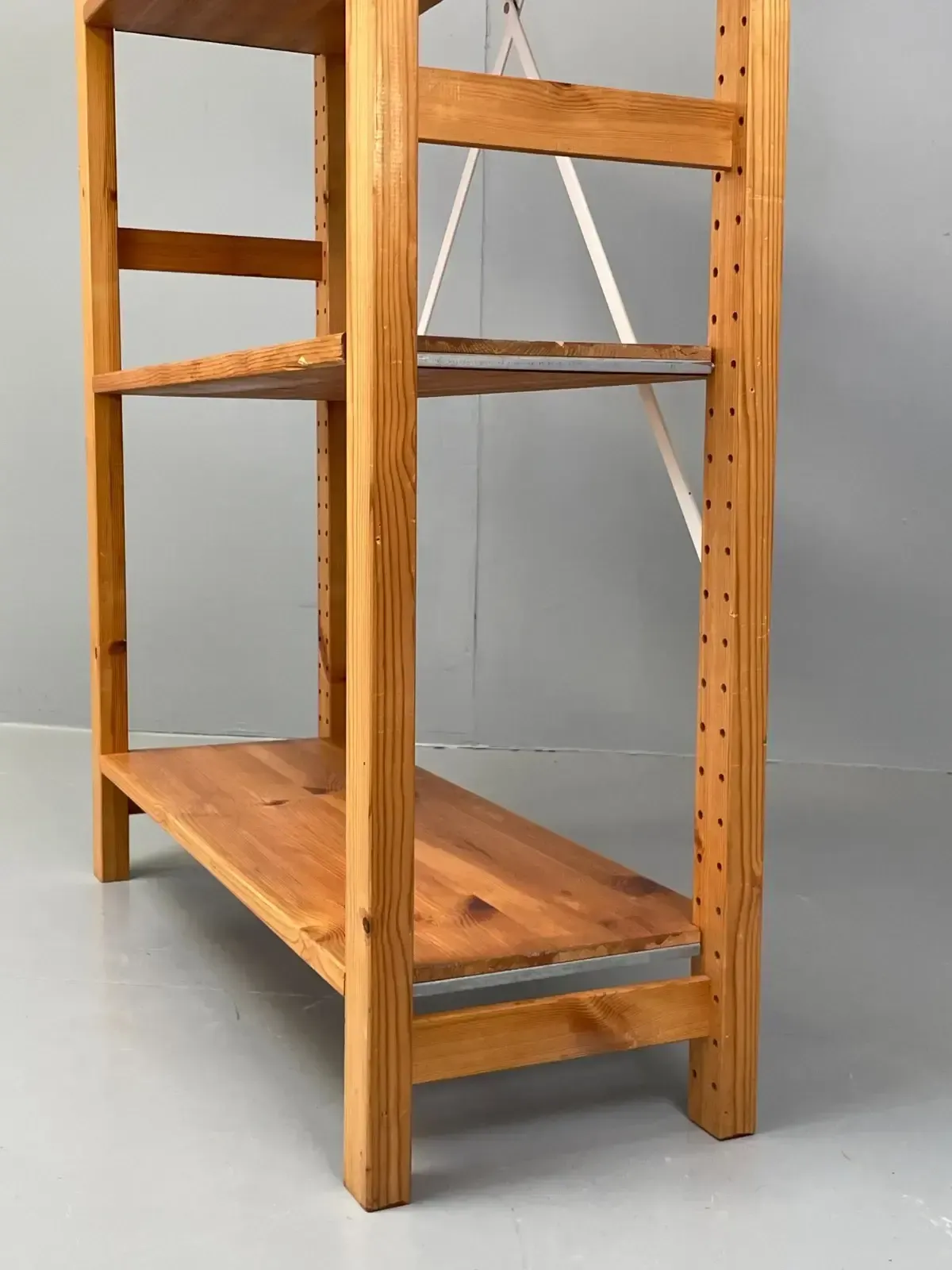 Furniture Pine Open Shelving Unit Adjustable Retro Scandi Solid photo