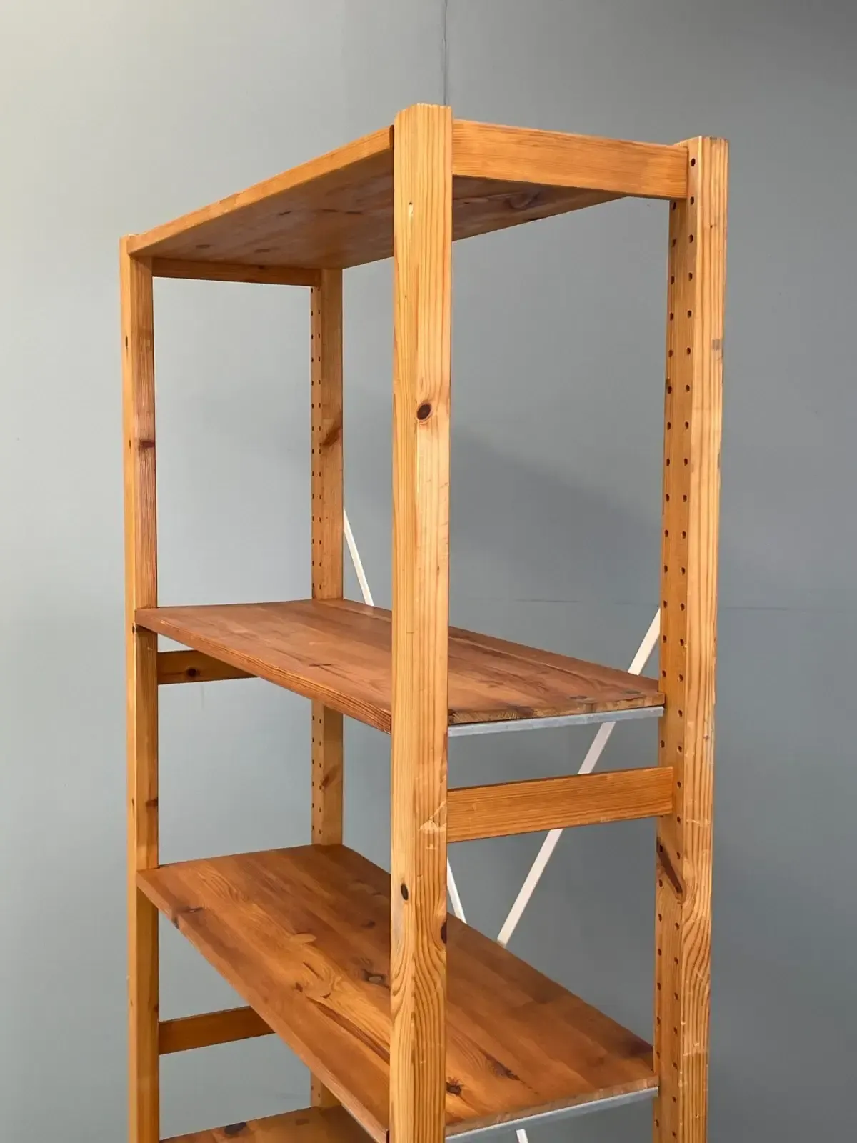 150.0 Pine Open Shelving Unit Adjustable Retro Scandi Solid photo