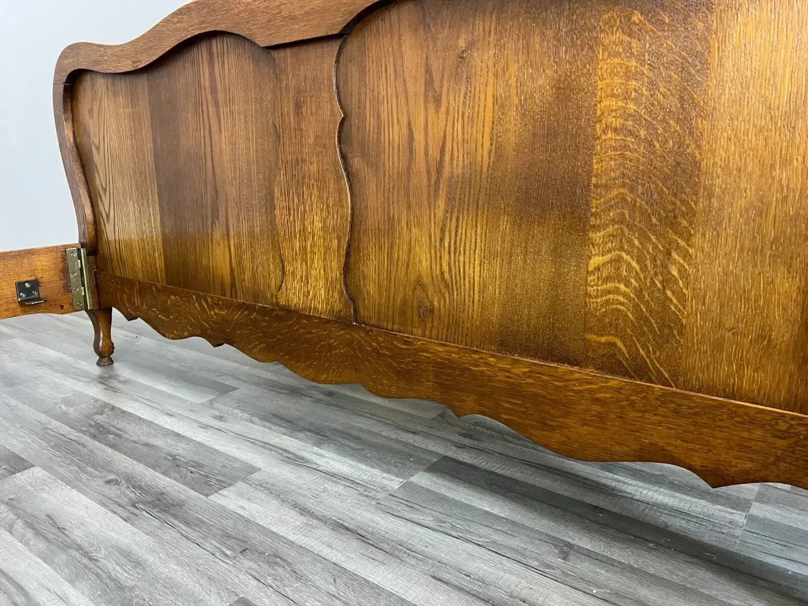 photo for sale Bed Vintage French Louis XVI Style Oak Double Frame Carved Headboard Lot 2758