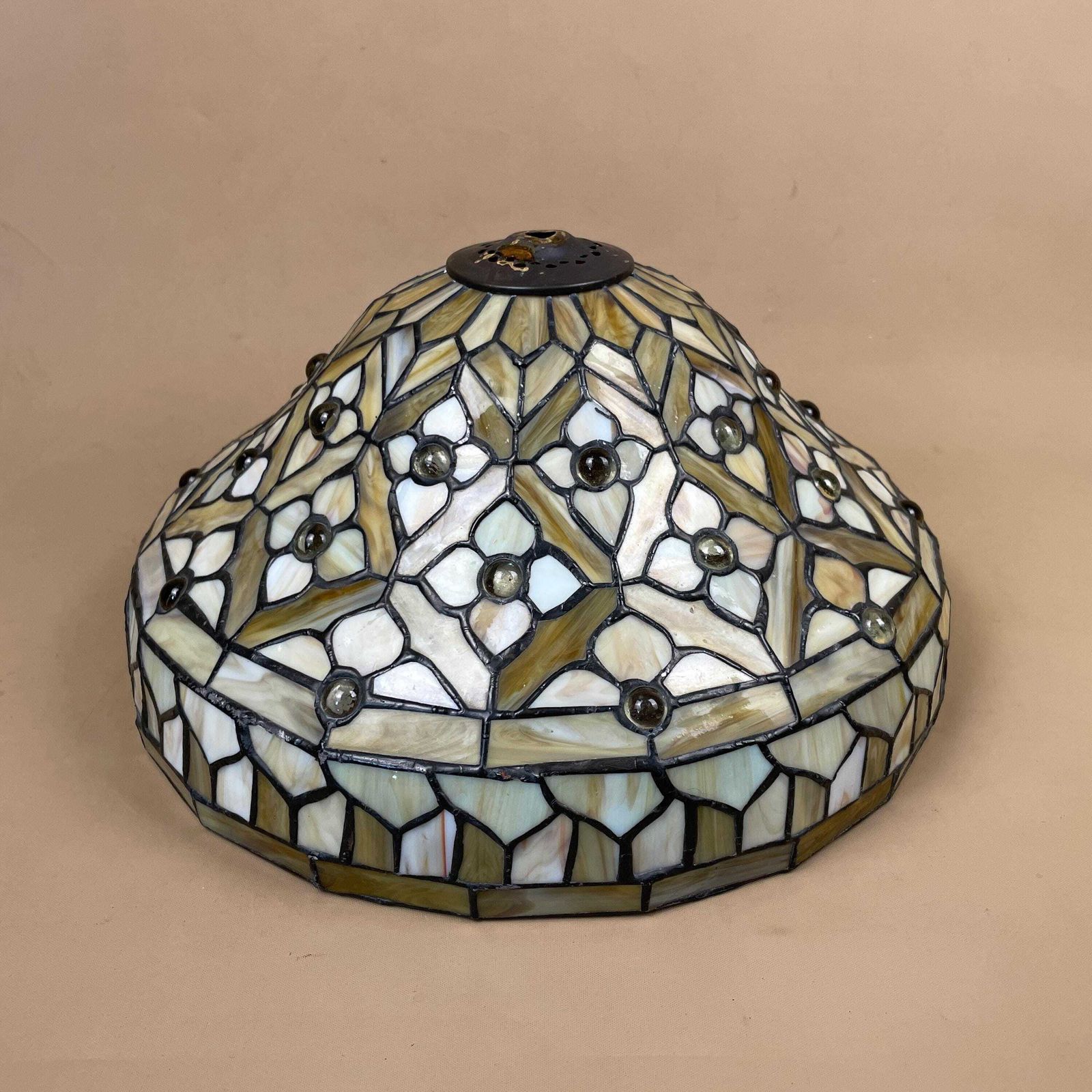 Tiffany Style Lamp Shade Yellow Black Colour Lampshade Ceiling Stain Glass Stained Lightshade Light Patterned Dome Circle Metal Large photo Lighting