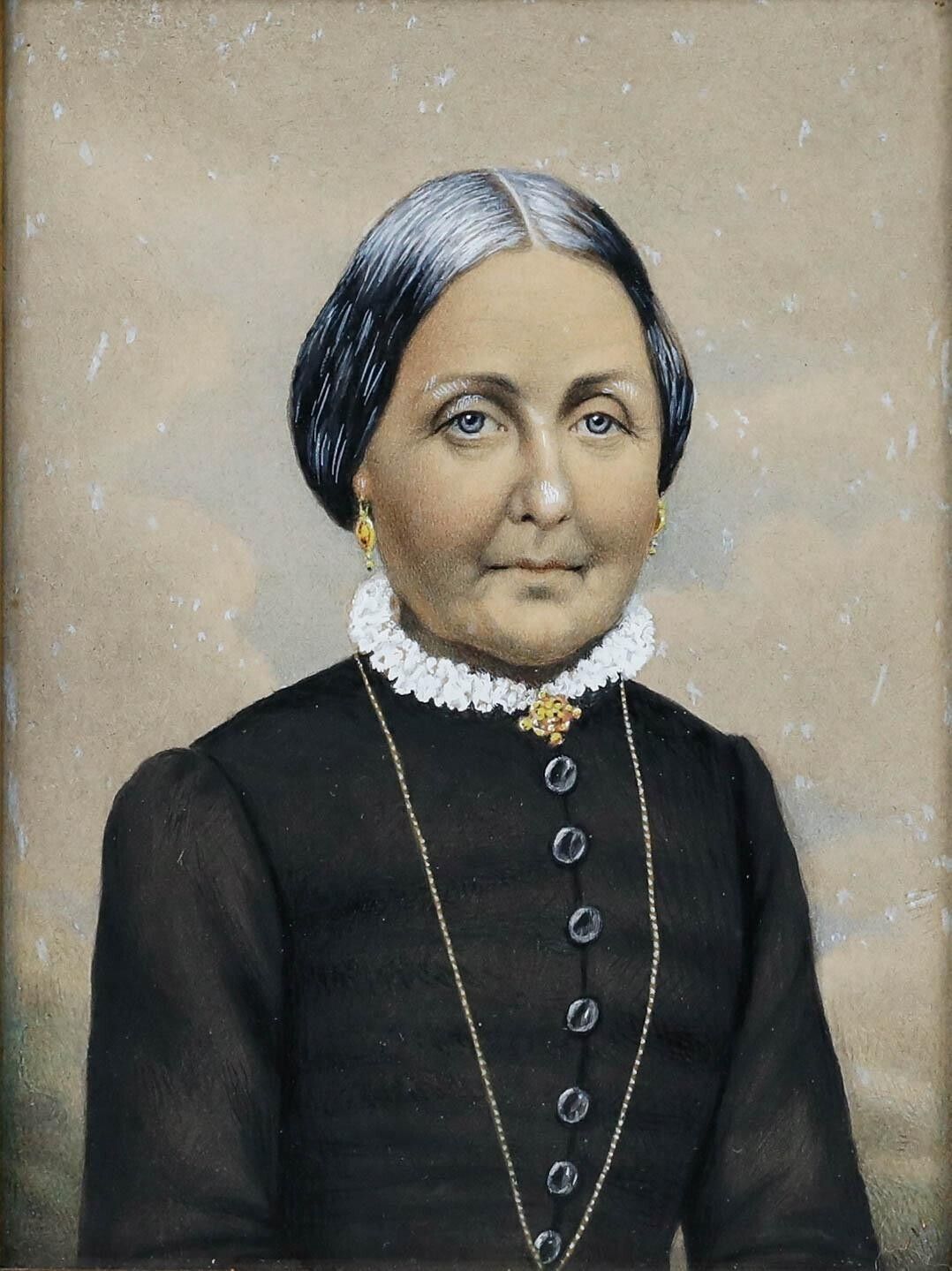 The Franquet Portraits   19th Century Gouache, Anna Sophia Von Franquet photo for sale
