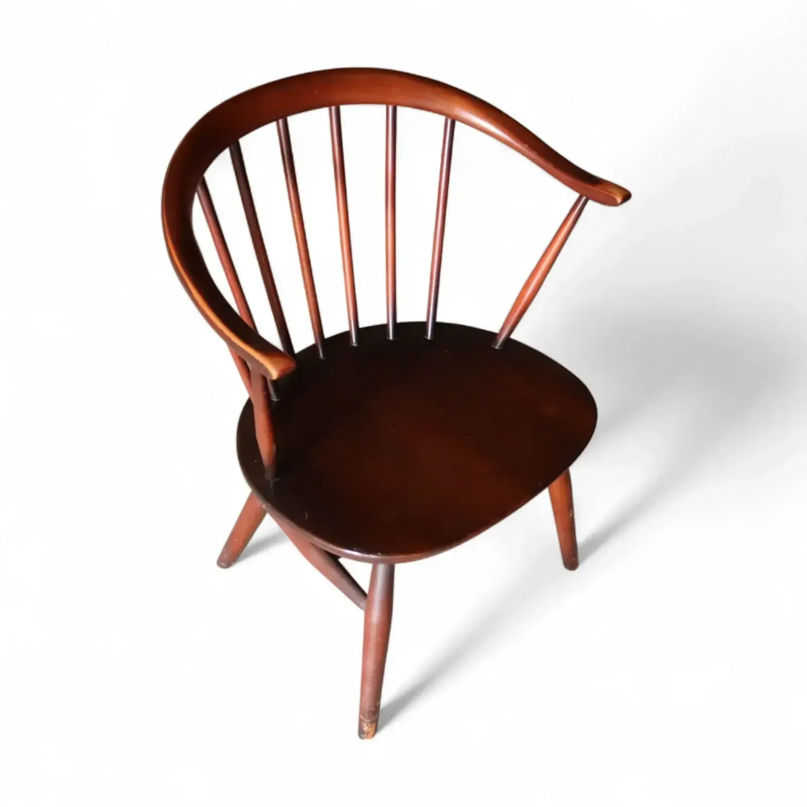 photo furniture Ercol Cowhorn Fireside Armchair Low Lounge Chair 1960s