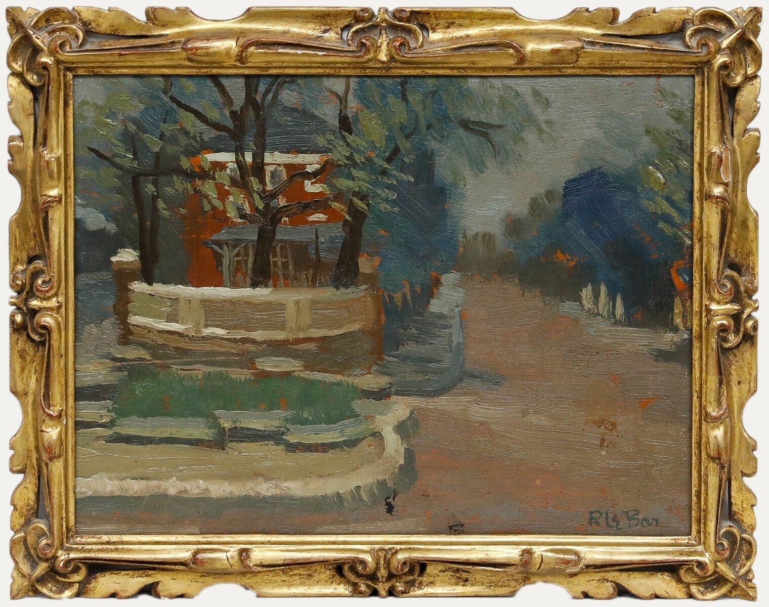 Rachel Le Bas Neac (1923 2020)   Framed Mid 20th Century Oil, Park Walk