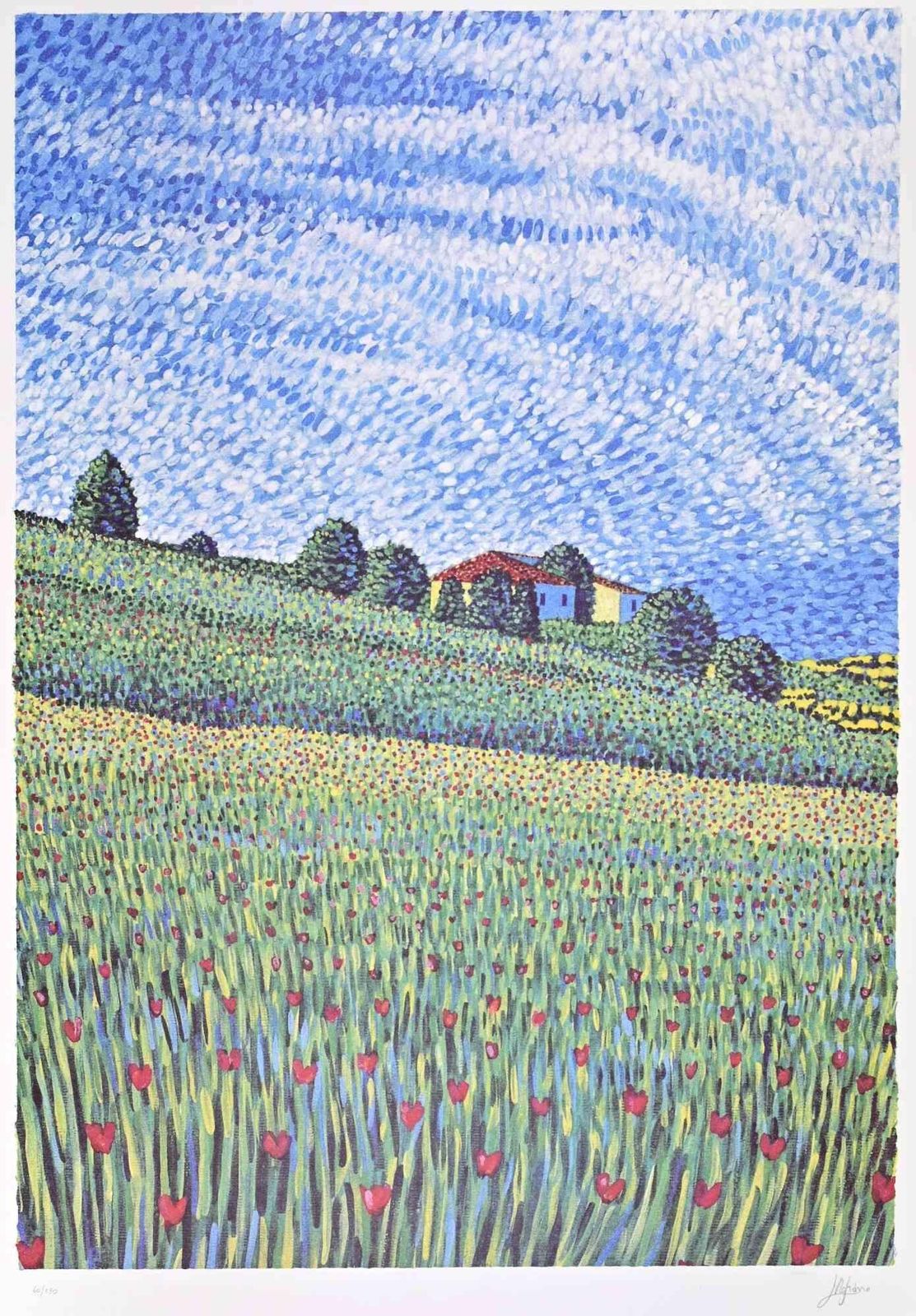 Lucio Rofrano Countryside   Lithograph By Lucio Rofrano   1990s
