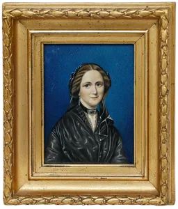 The Franquet Portraits   19th Century Gouache, Heimbertine Franquet photo furniture