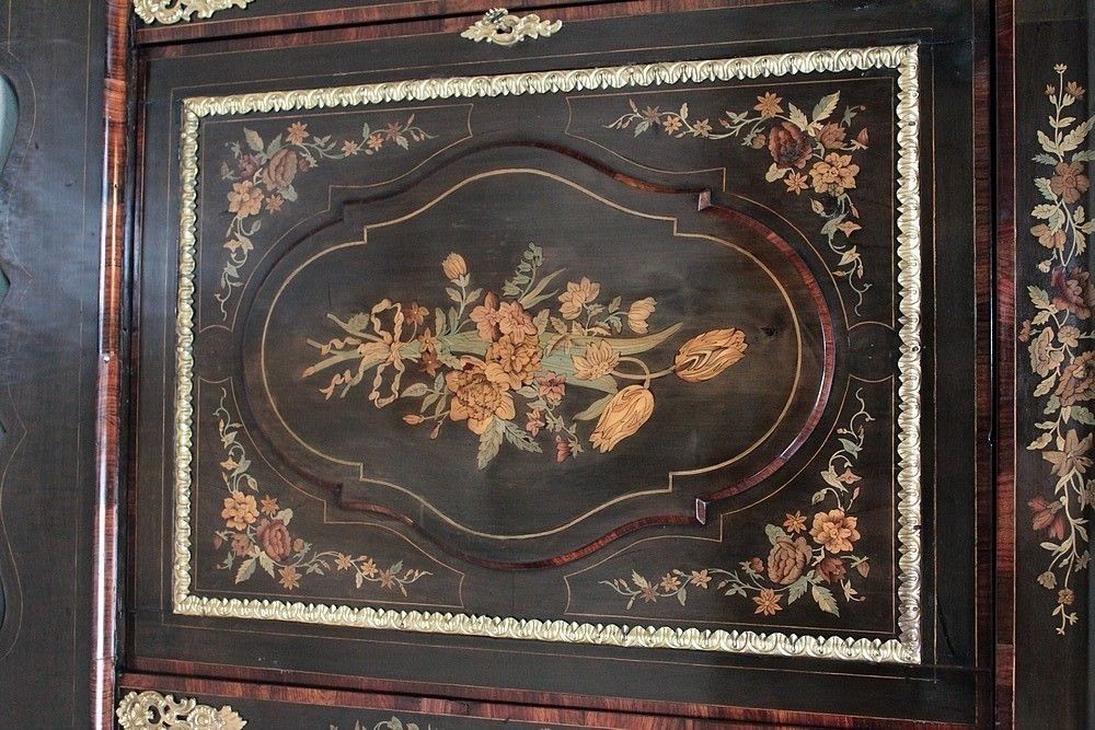 Pair Of Furniture Napoleon III Inlaid 19th photo Furniture