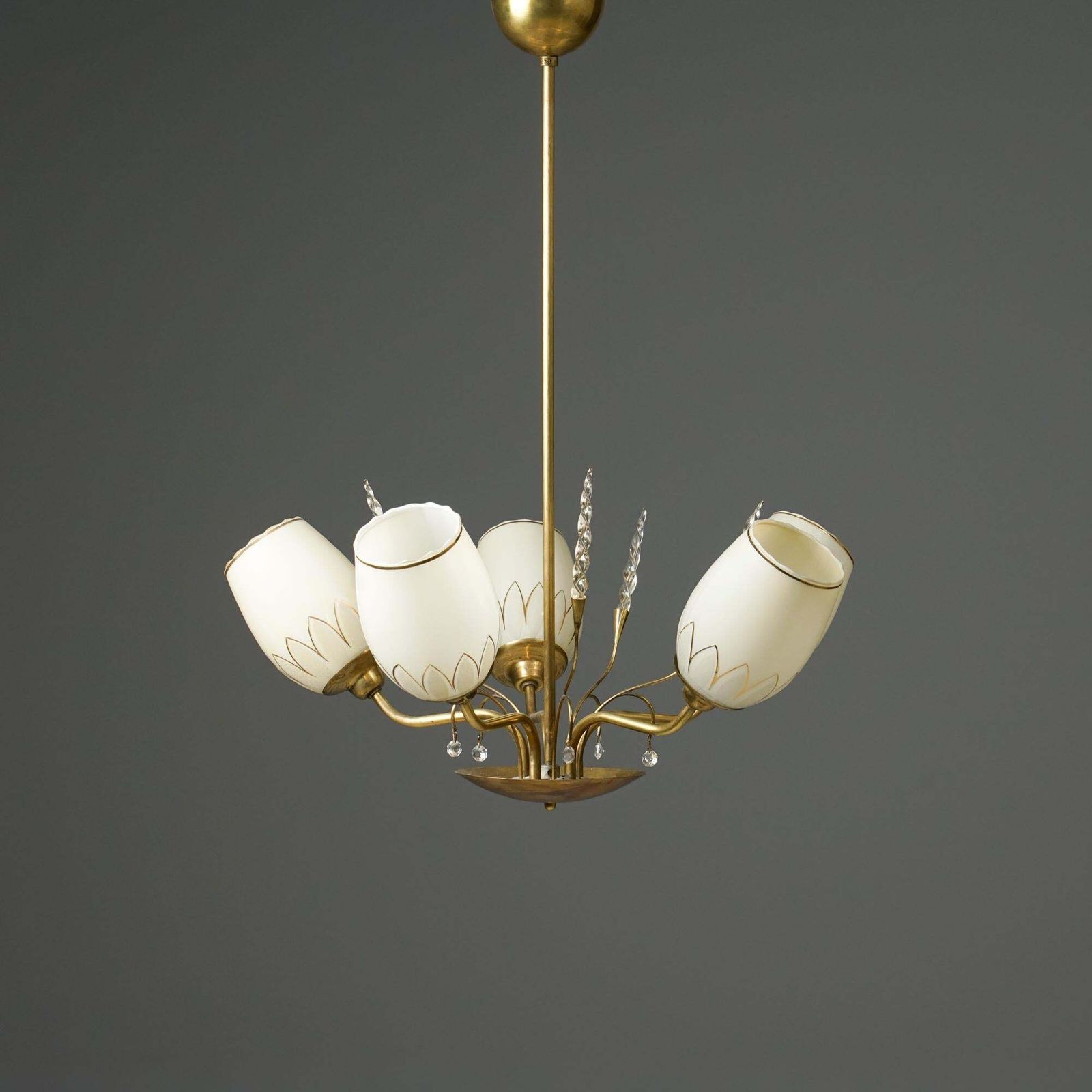 Scandinavian Modern Chandelier, Korumo Oy, Finland, 1950s photo Lighting