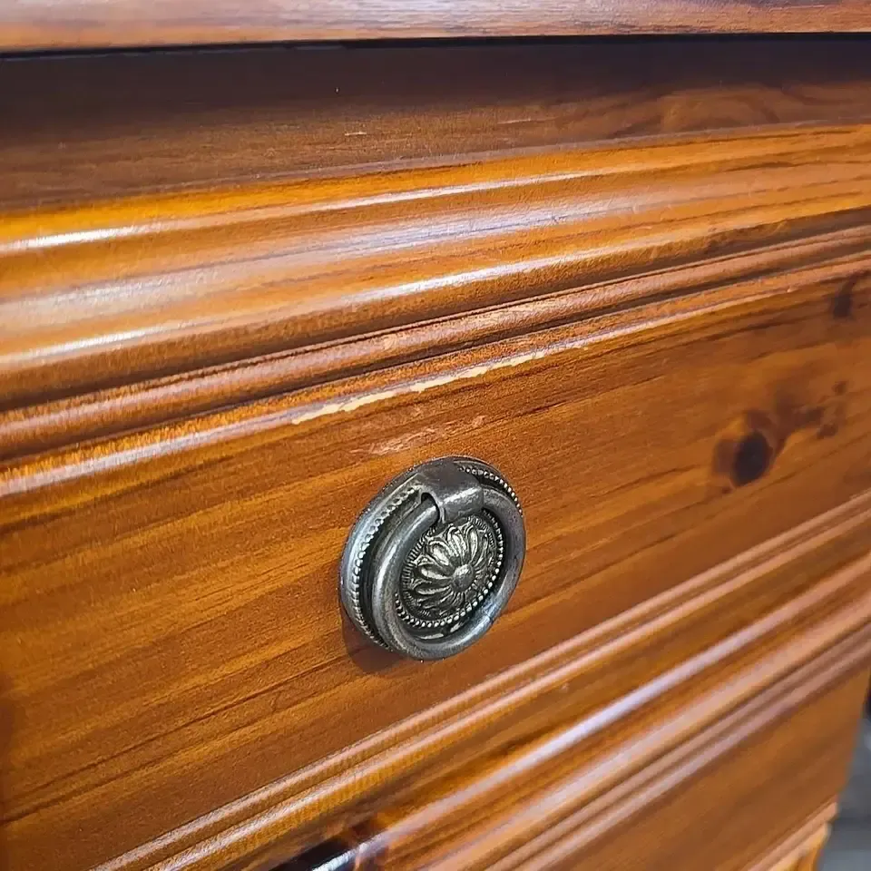 photo for sale Vintage Ducal Dressing Table Pine Twin Pedestal Desk Solid Wood 9 Drawer Writing