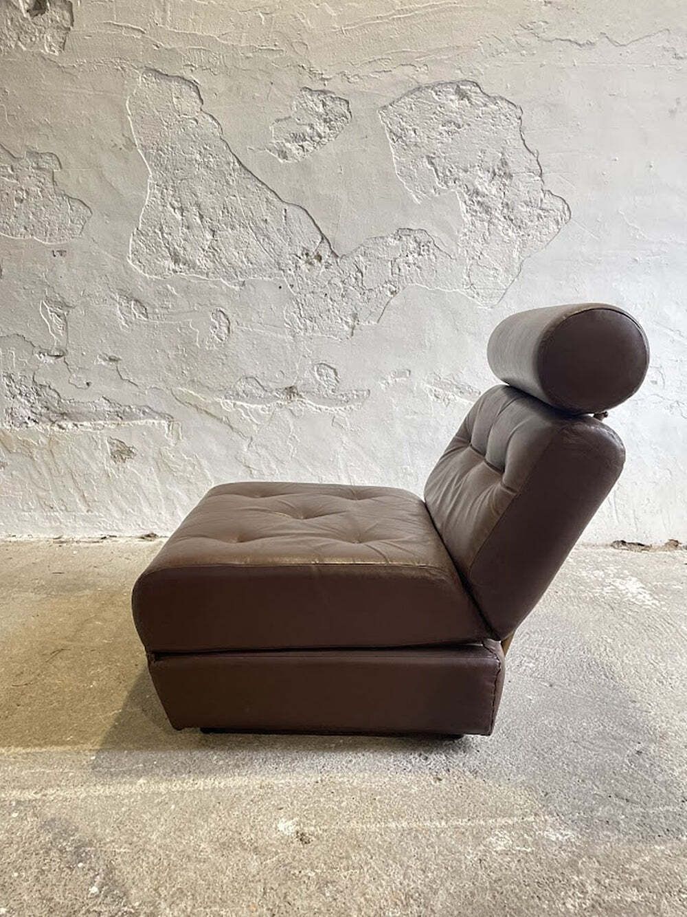 Vintage Yugoslav Design Convertible Leather Chair Bed 1970s photo Furniture
