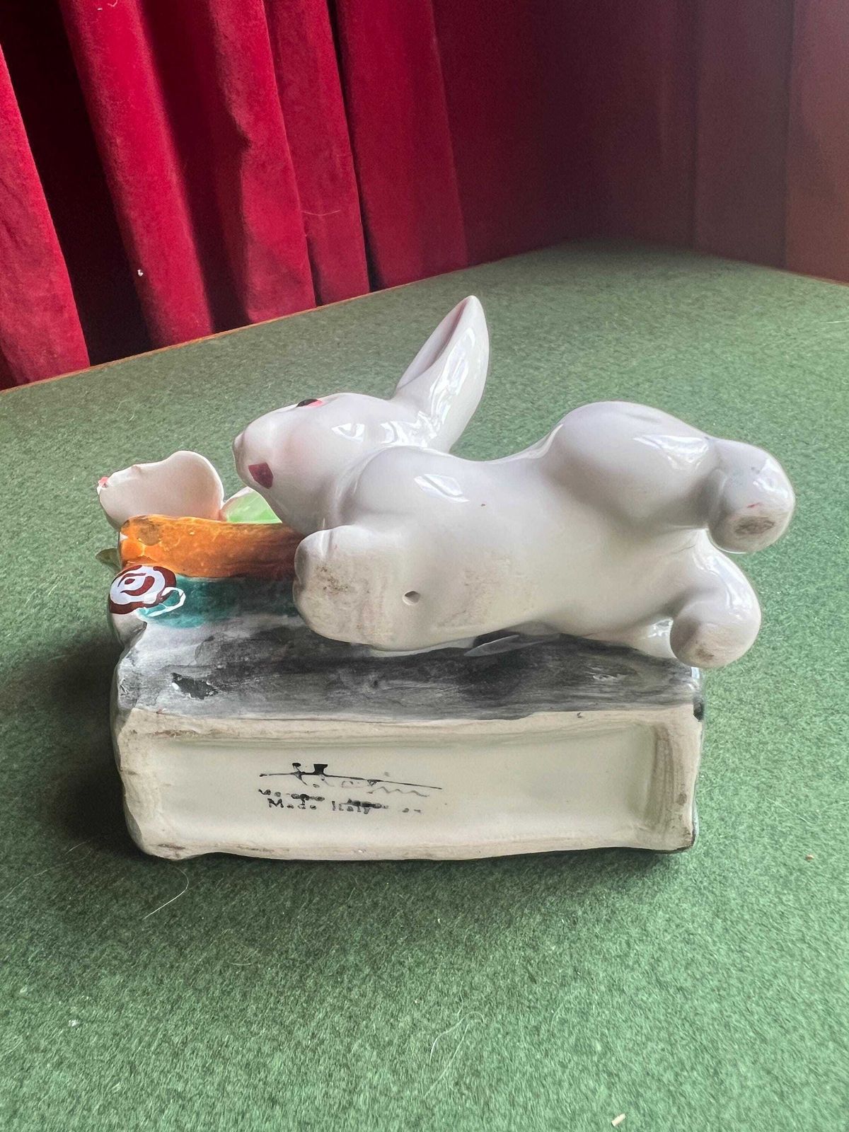 Vintage Italian Ceramic Bunny Plant Pot. Signed Tarcisio Tosin Vicenza Bunny Planter. 1950s Retro Kitsch Cactus Succulent Pot. photo vinterior