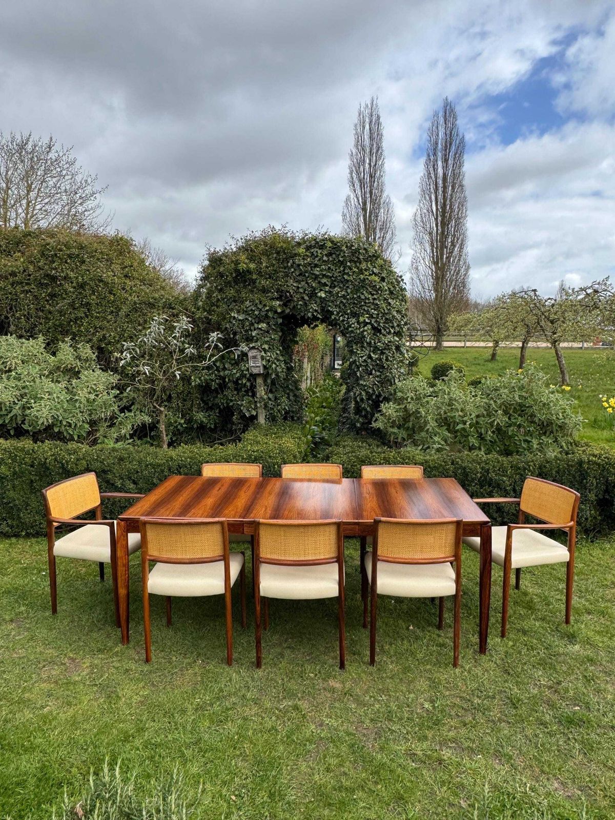 photo for sale Mid Century Modern Danish Rosewood Dining Table By H. W. Klein For Bramin, 1960s   Pending A10 Certificate