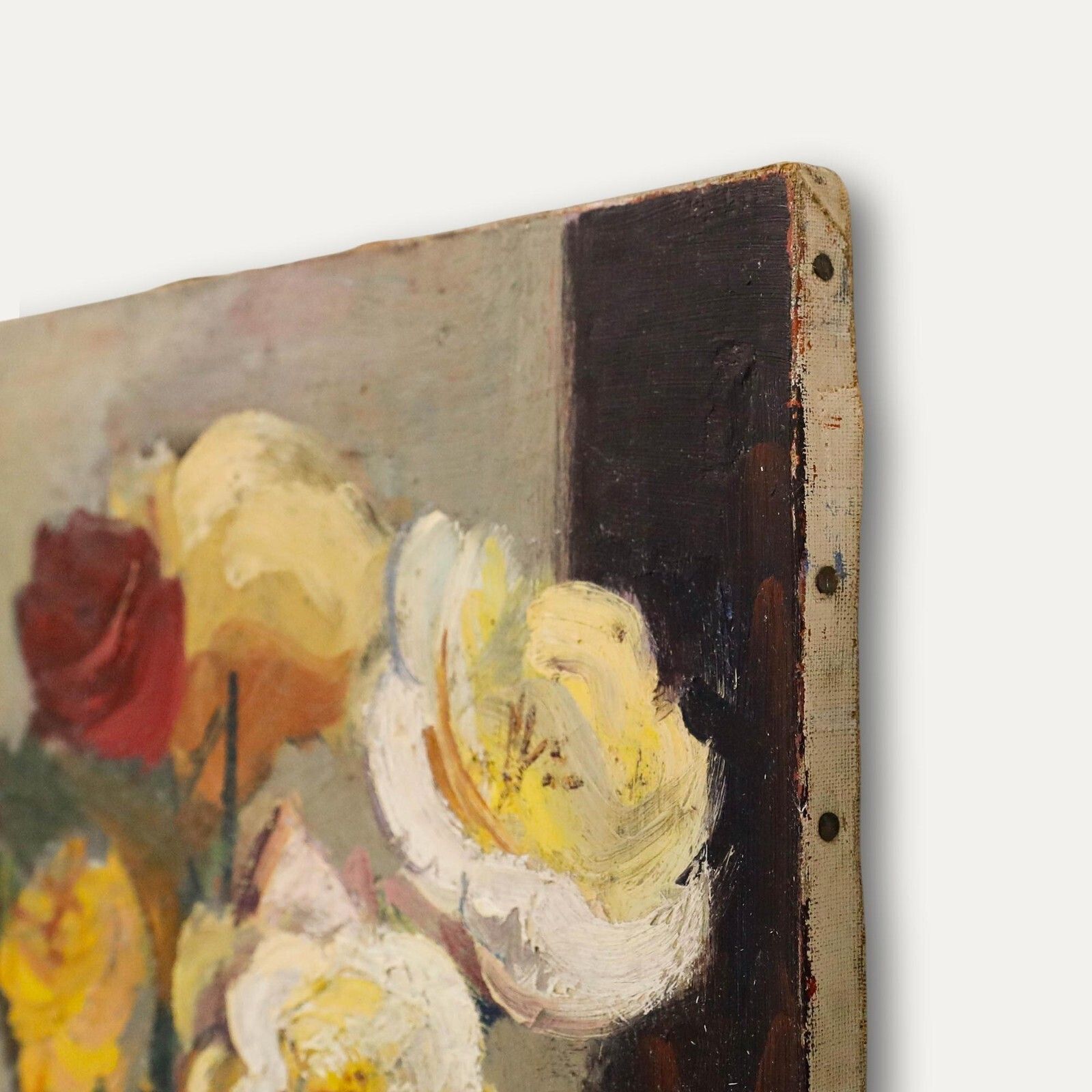 Roger Aliquot (1914 1979)   Impasto 1945 Oil, Bouquet And Books photo vintage