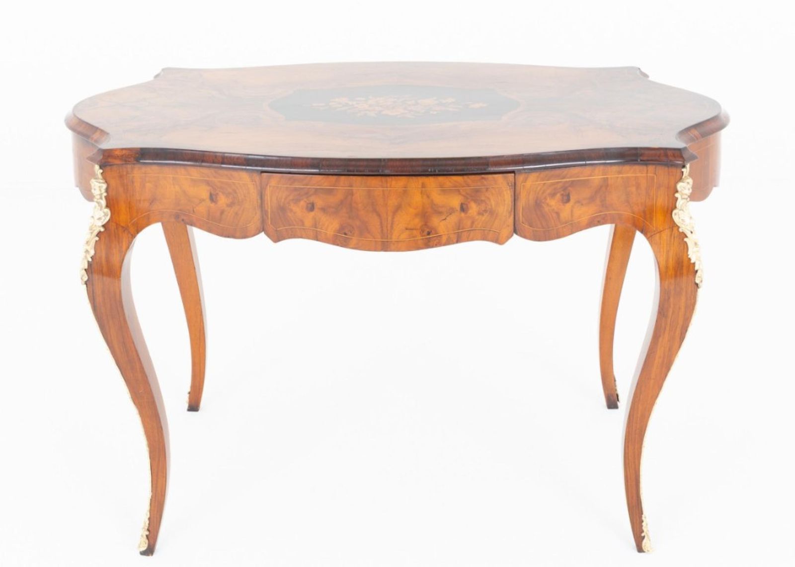 Louis XV Revival Centre Table Marquetry Inlay 1860 photo vinterior