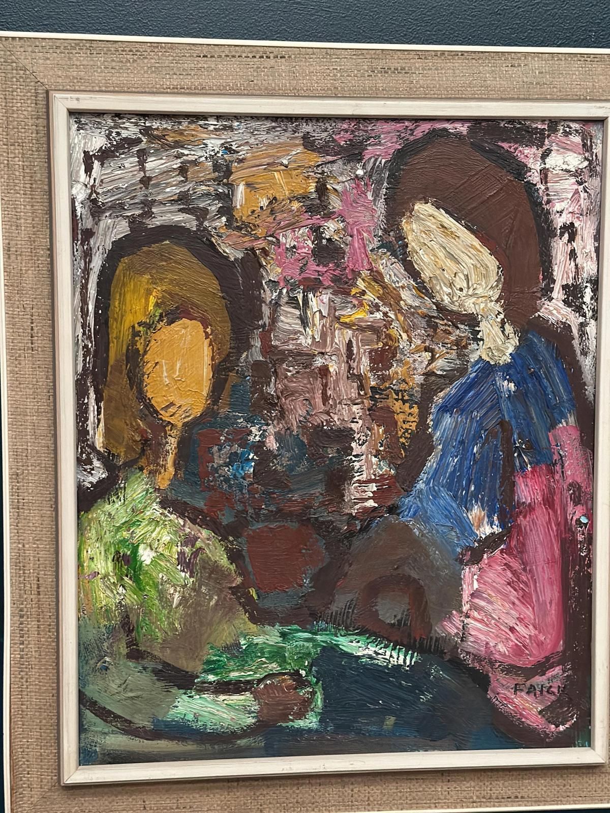 Original Swedish Oil On Canvas – “Girls In Interior” By Gösta Falck – Vintage | Framed 75 × 64 Cm (Approx. 30" × 25") photo 445.0