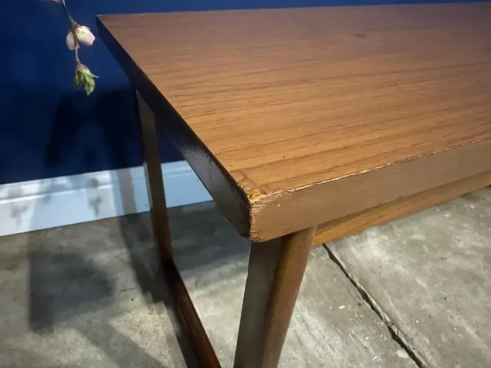 Vintage Teak Coffee Table By Europa Low Mid Century Side Table Plant Stand photo vintage